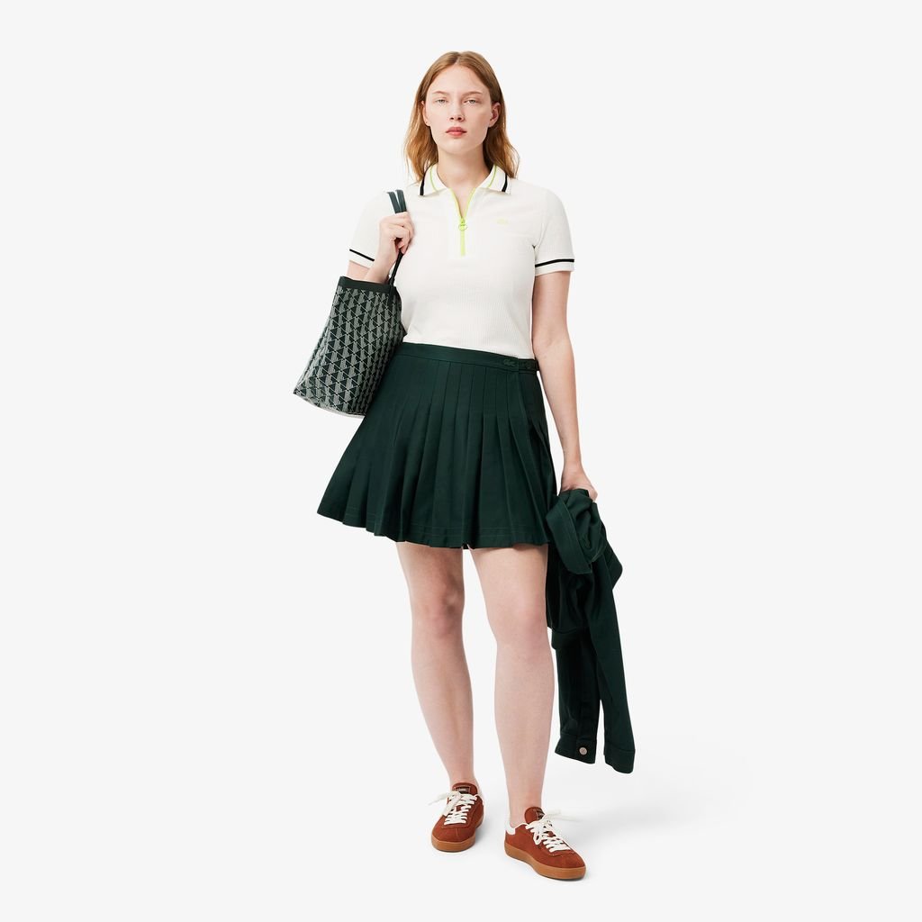 Áo Polo Lacoste Nữ Ôm Dáng Piqué Do Pháp Sản Xuất