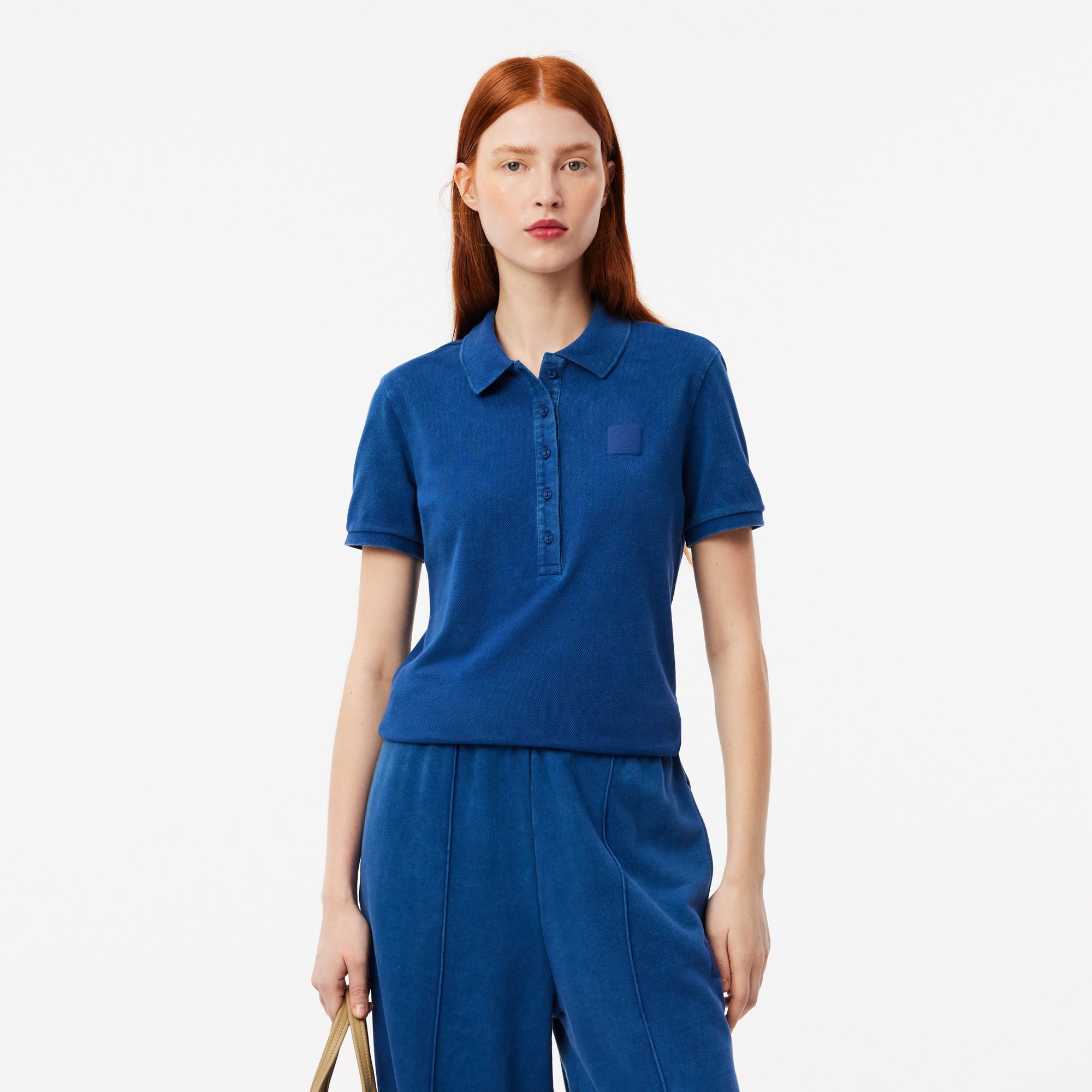 Áo Polo Lacoste Nữ Ôm Dáng Piqué Hiệu Ứng Washed