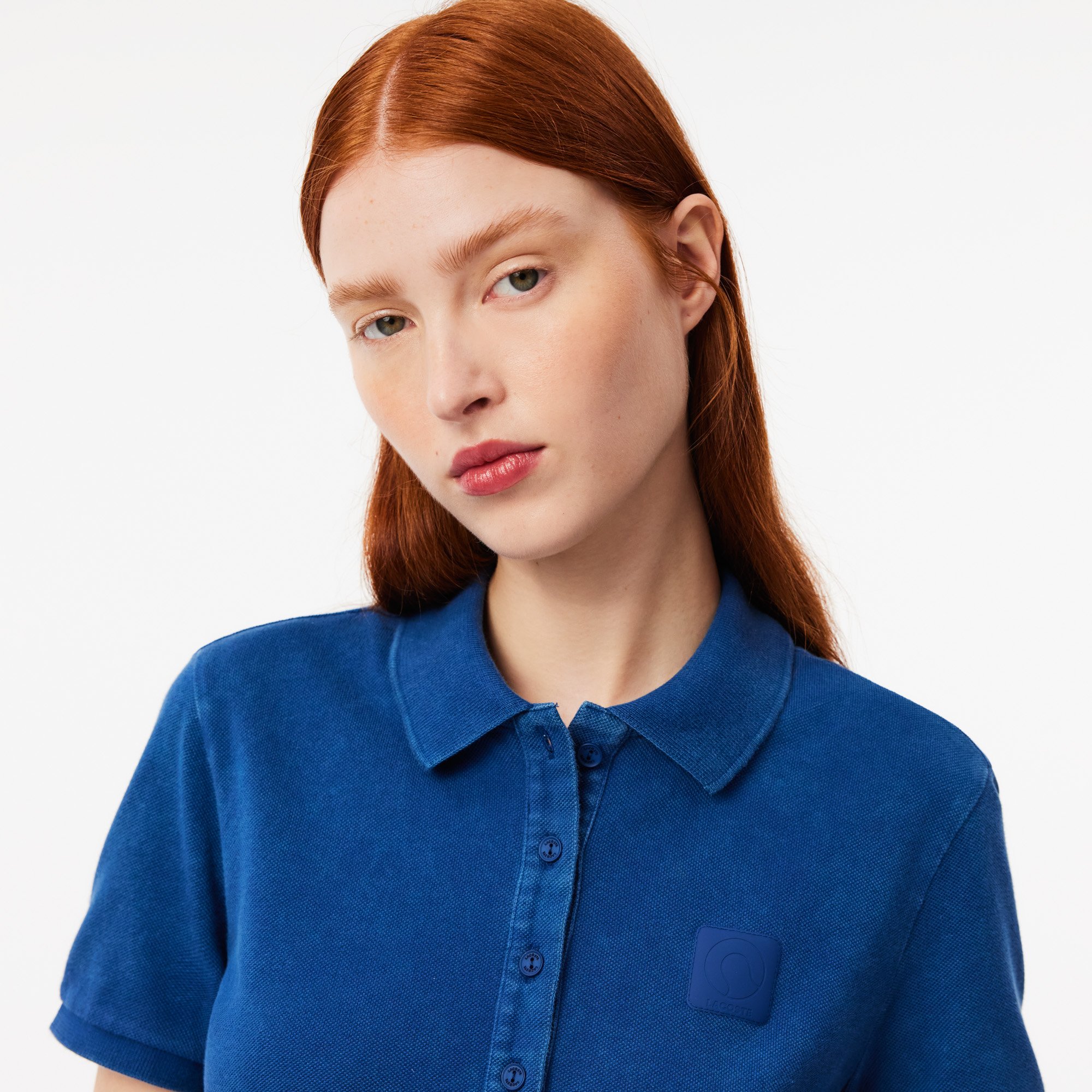 Áo Polo Lacoste Nữ Ôm Dáng Piqué Hiệu Ứng Washed