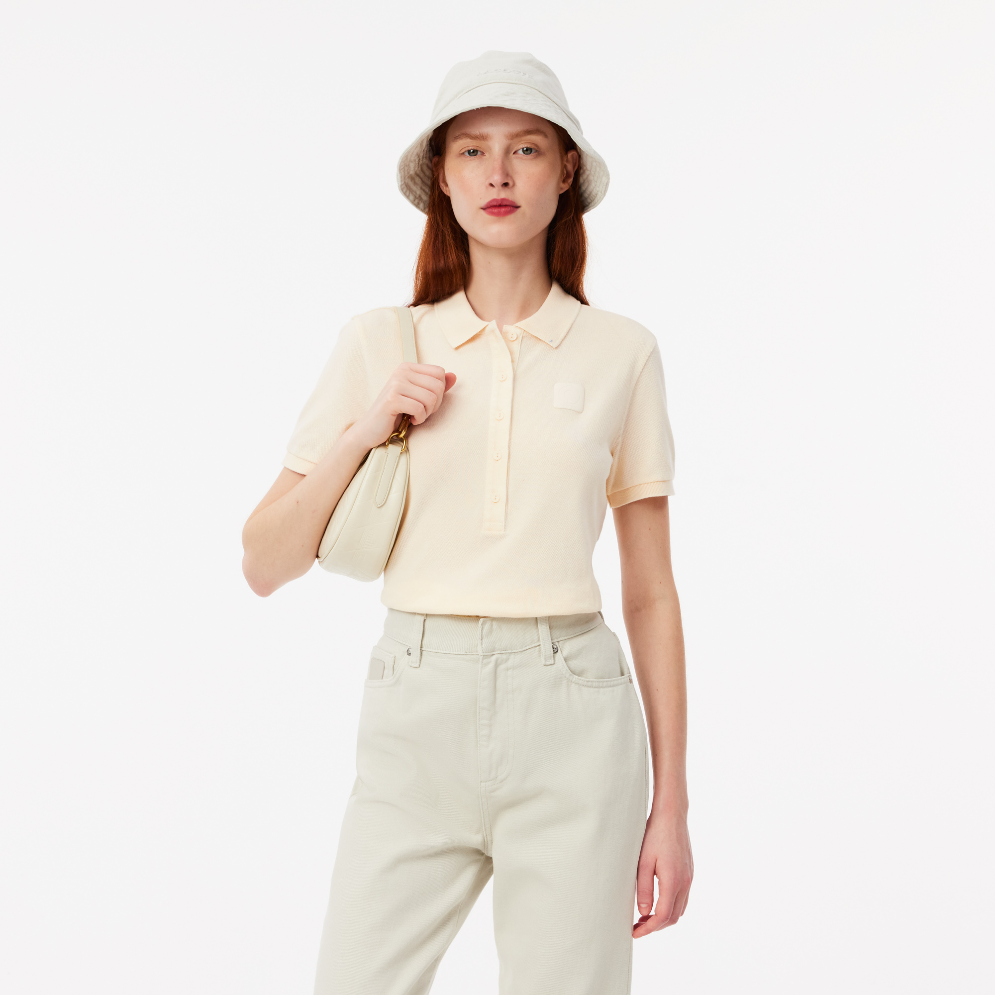 Áo Polo Lacoste Nữ Ôm Dáng Piqué Hiệu Ứng Washed