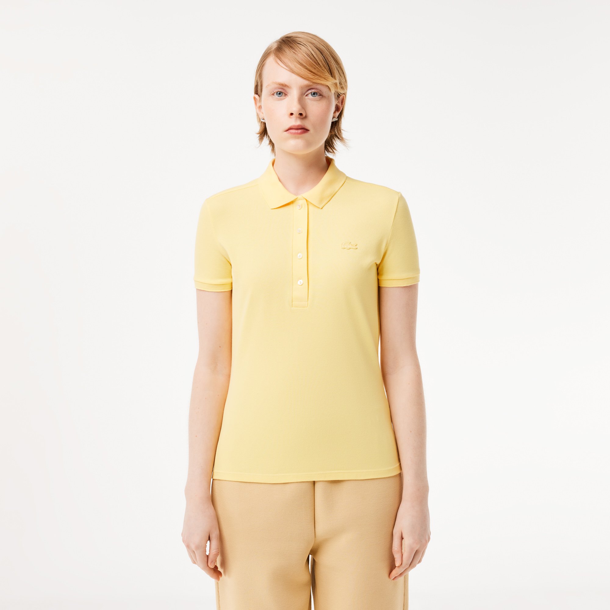Áo Polo Lacoste Nữ L.12.D Ôm Dáng Chất Liệu Piqué Co Giãn
