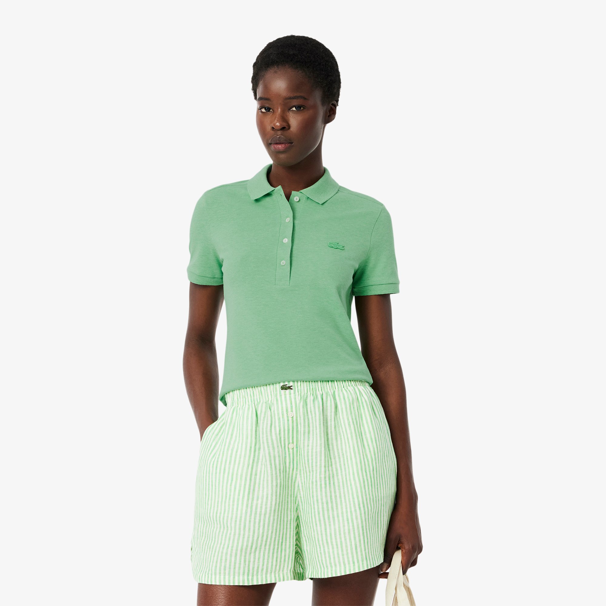 Áo Polo Lacoste Nữ L.12.D Ôm Dáng Chất Liệu Piqué Co Giãn