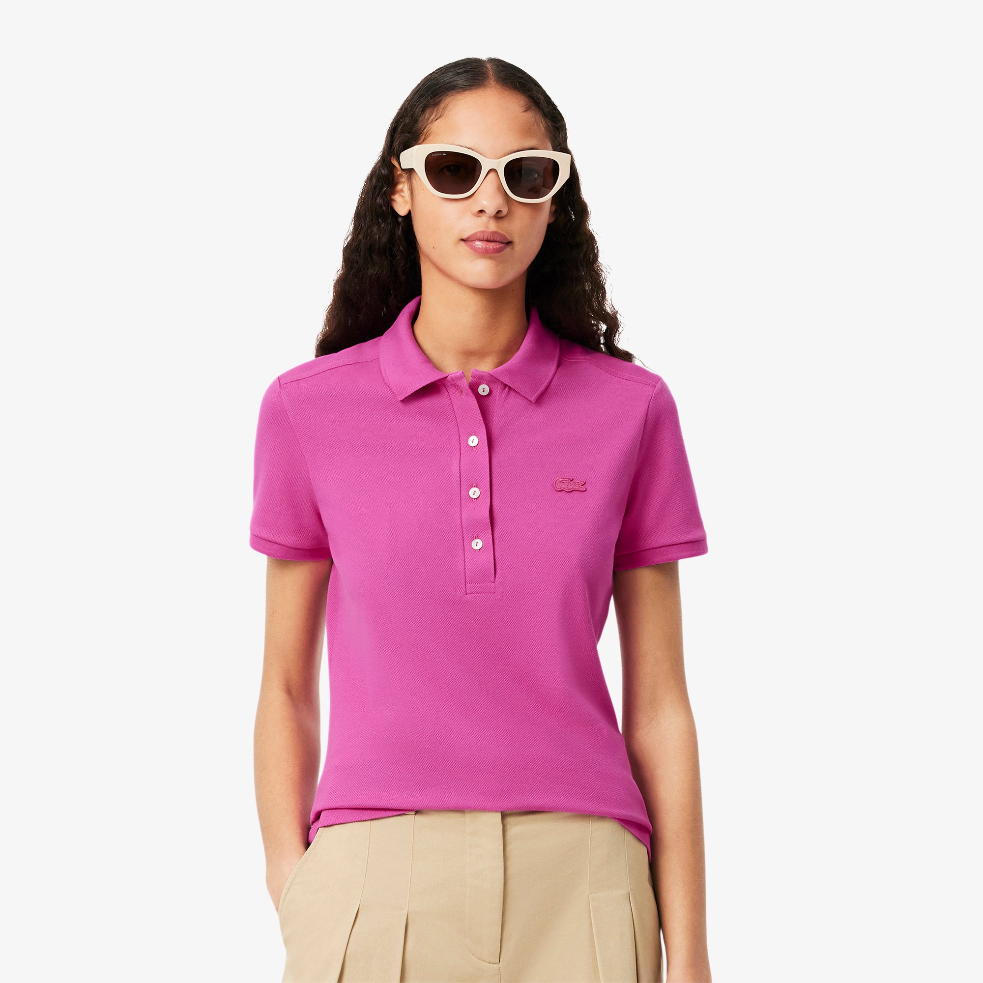 Áo Polo Lacoste Nữ L.12.D Ôm Dáng Chất Liệu Piqué Co Giãn