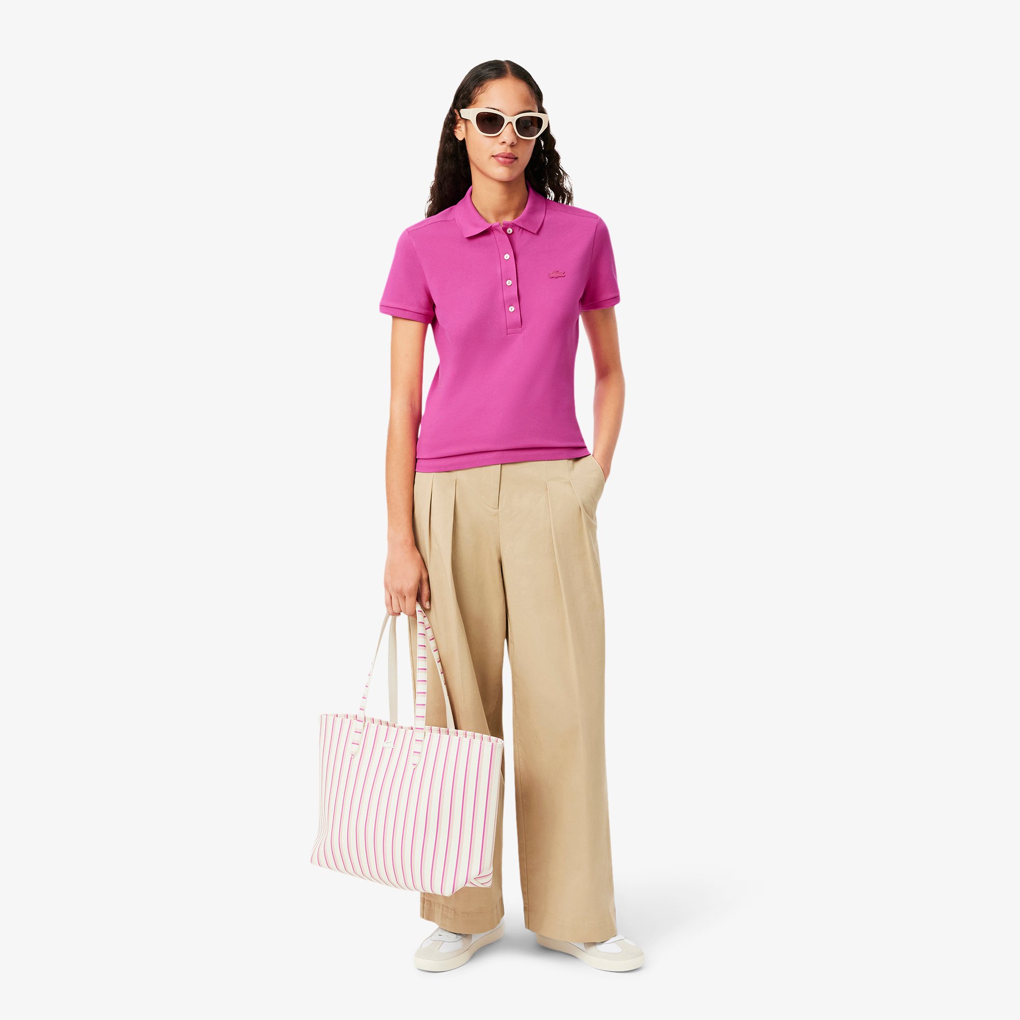 Áo Polo Lacoste Nữ L.12.D Ôm Dáng Chất Liệu Piqué Co Giãn