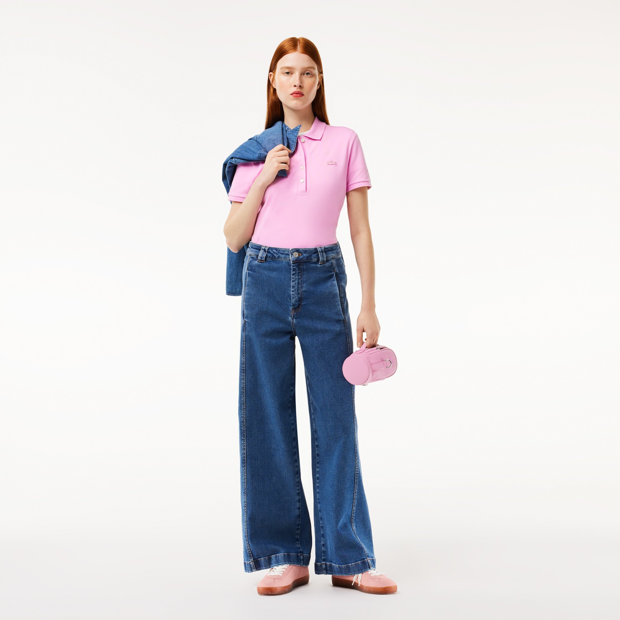 Áo Polo Lacoste Nữ L.12.D Ôm Dáng Chất Liệu Piqué Co Giãn
