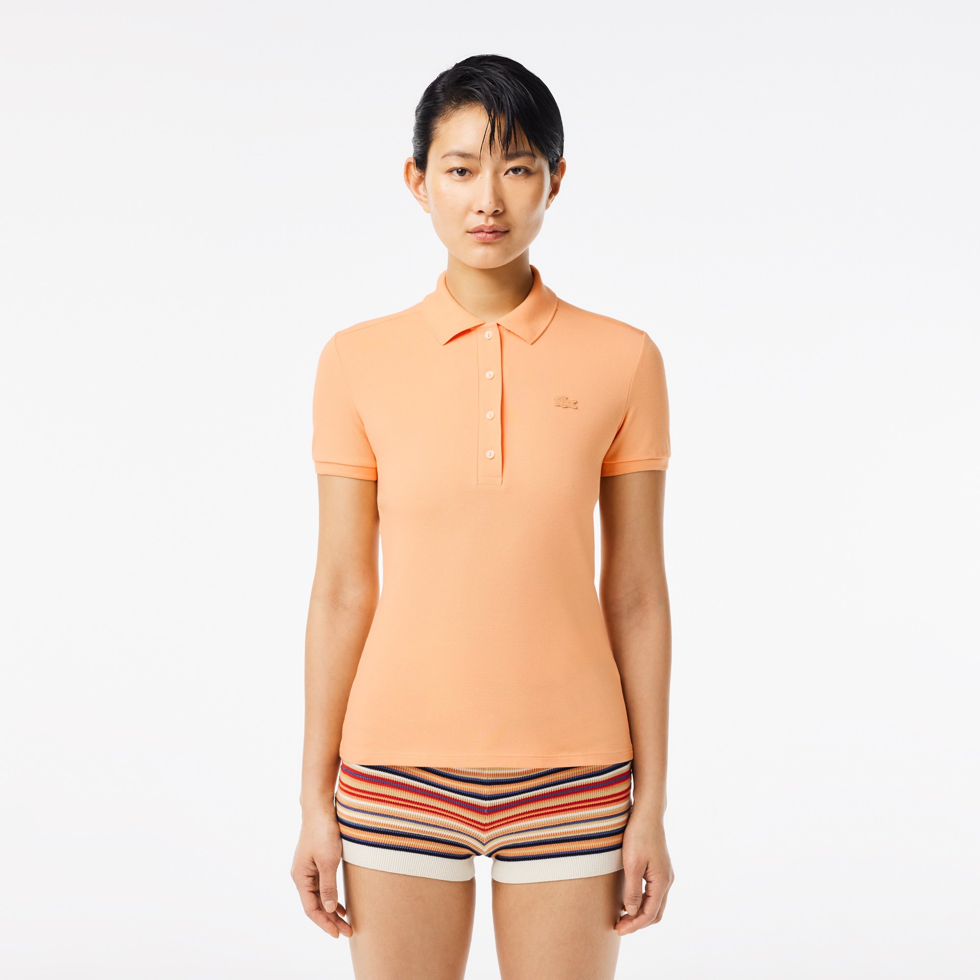 Áo Polo Lacoste Nữ L.12.D Ôm Dáng Chất Liệu Piqué Co Giãn