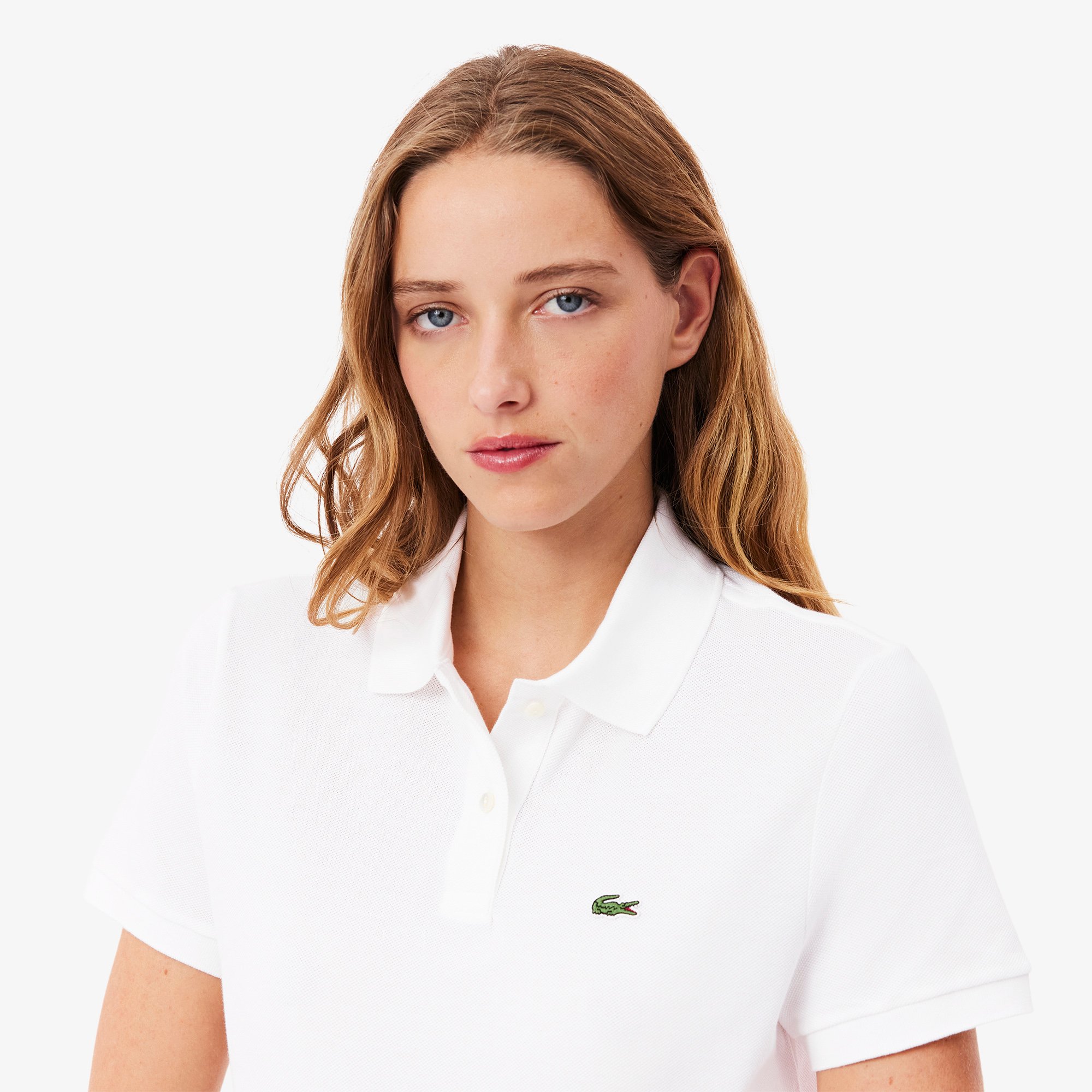 Áo Polo Lacoste Nữ Dáng Suông Chất Liệu Piqué Mềm Mại