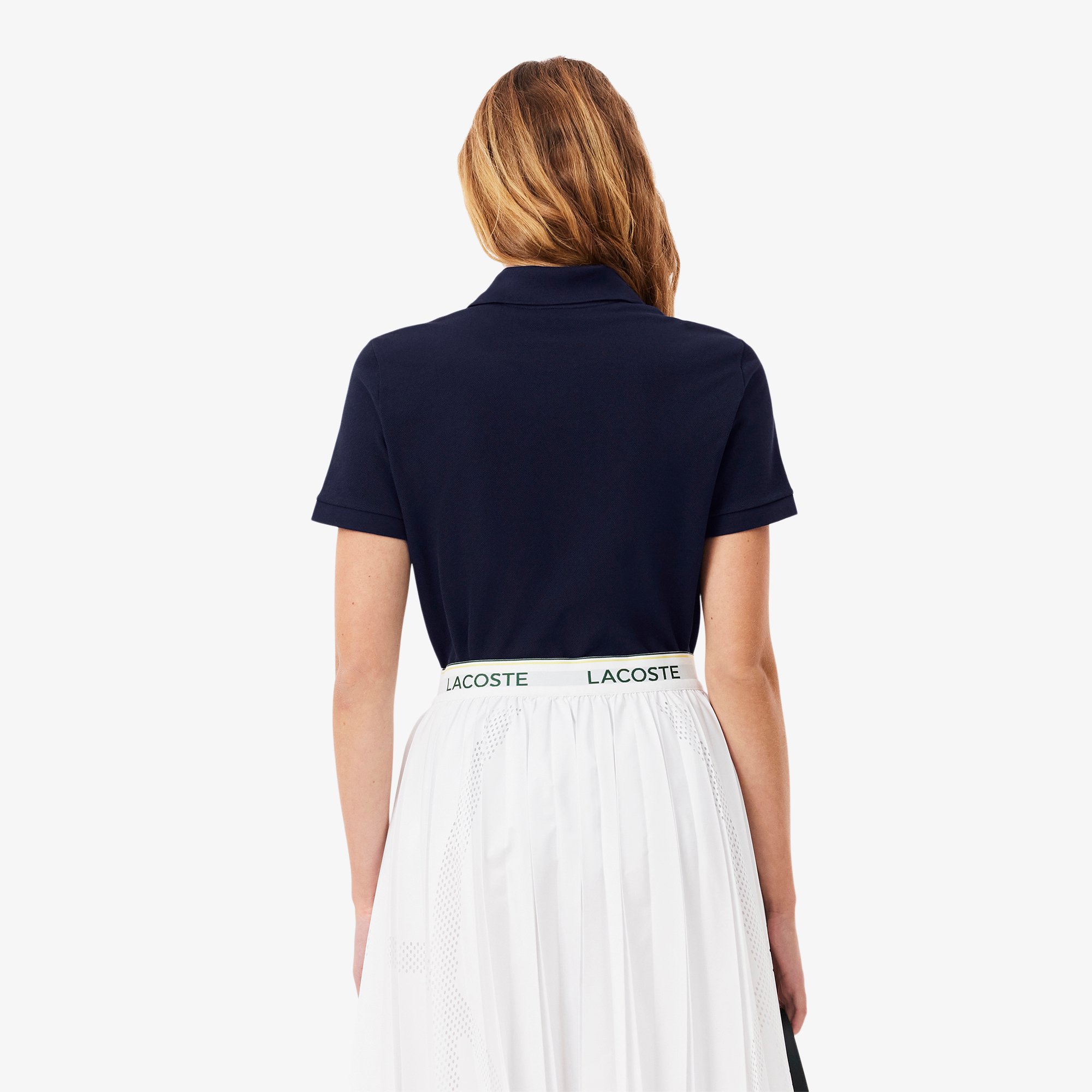 Áo Polo Lacoste Nữ Dáng Suông Chất Liệu Piqué Mềm Mại