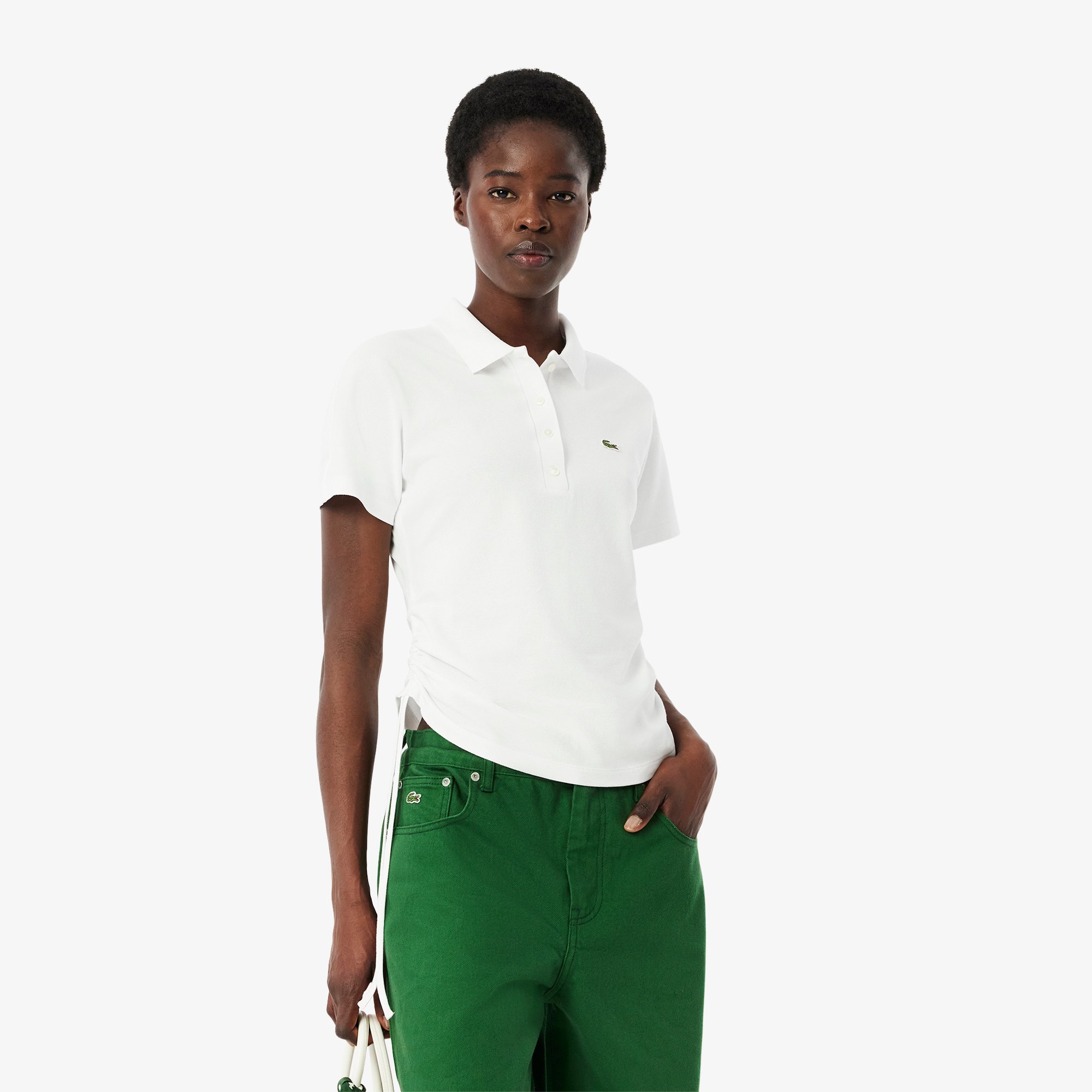 Áo Polo Lacoste Nữ Chất Liệu Piqué Ôm Dáng Điều Chỉnh Được