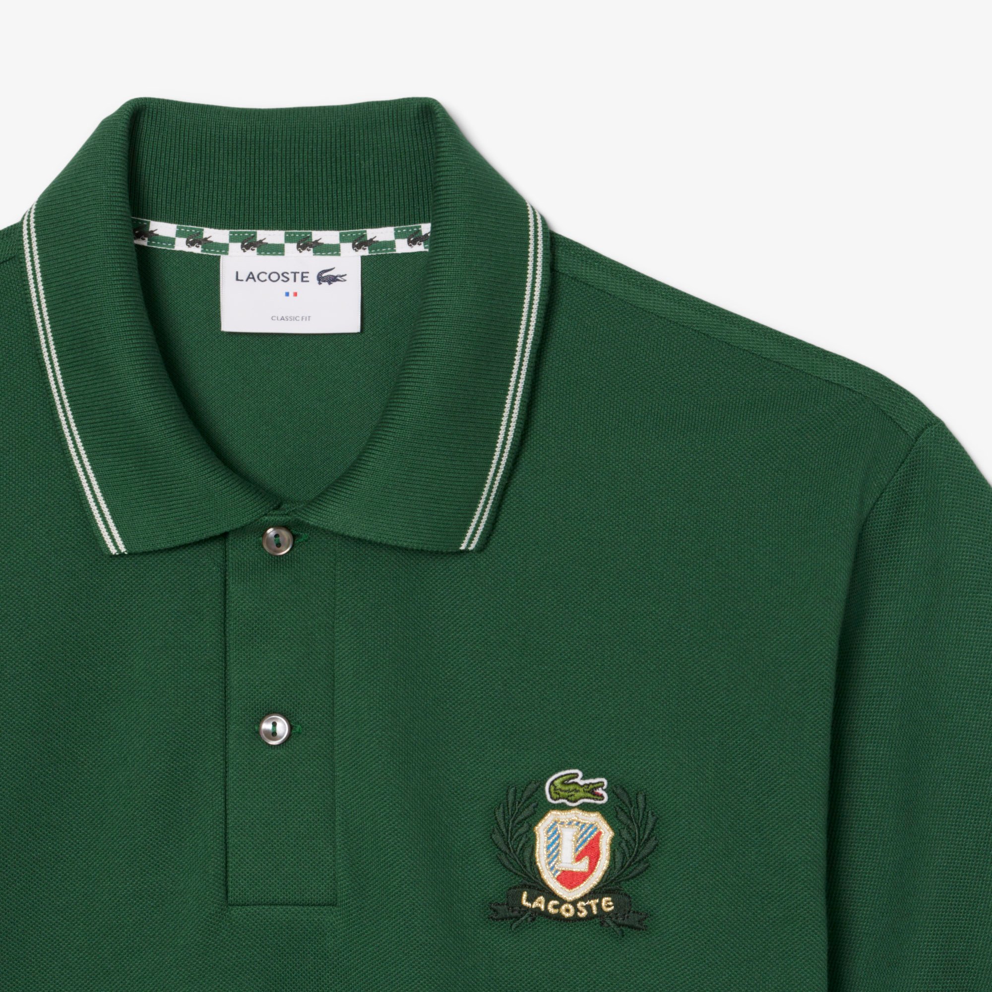 Áo Polo Lacoste Nam L.12.12 Dáng Cổ Điển Hình Khiên Thêu