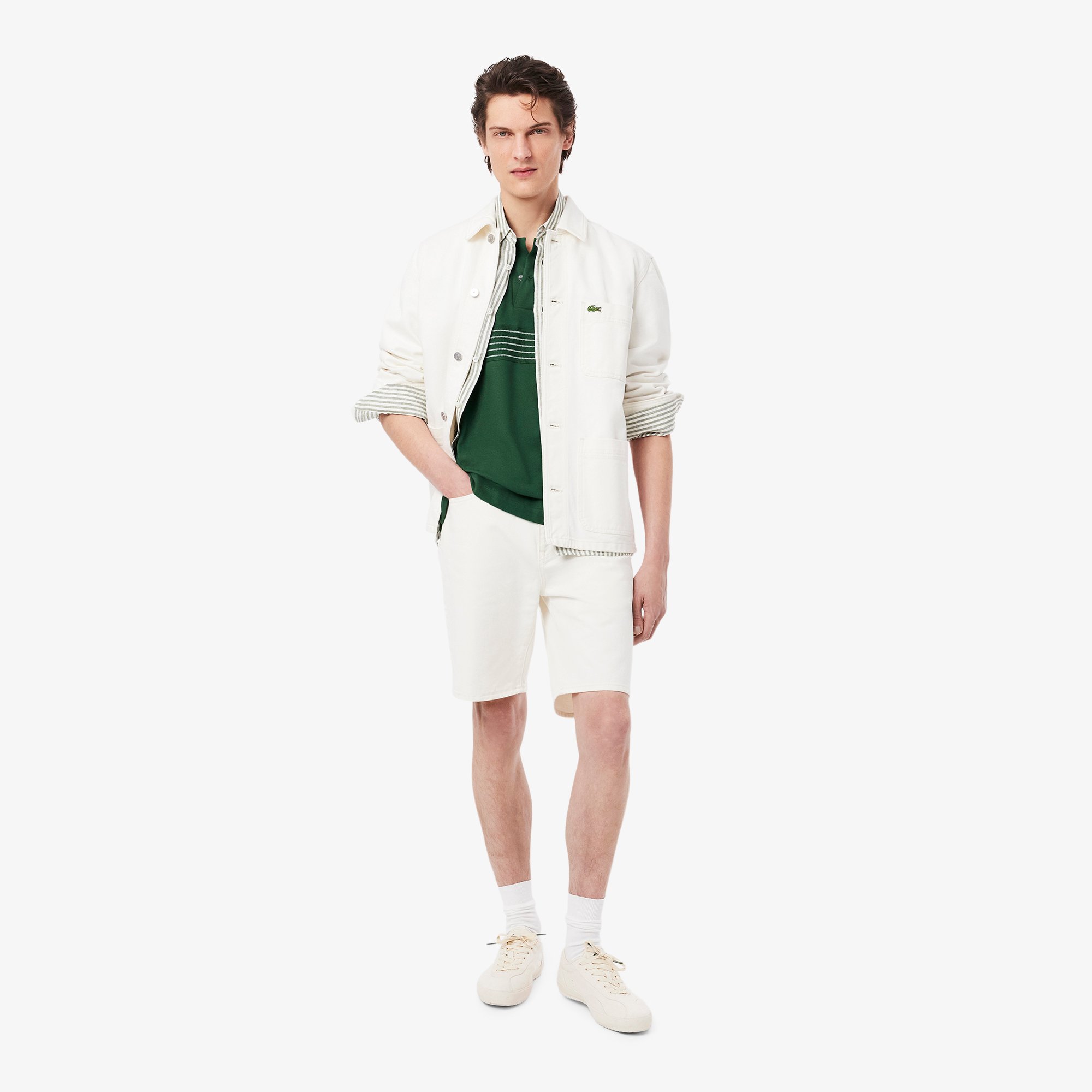 Áo Polo Lacoste Nam L.12.12 Dáng Cổ Điển Hình Khiên Thêu