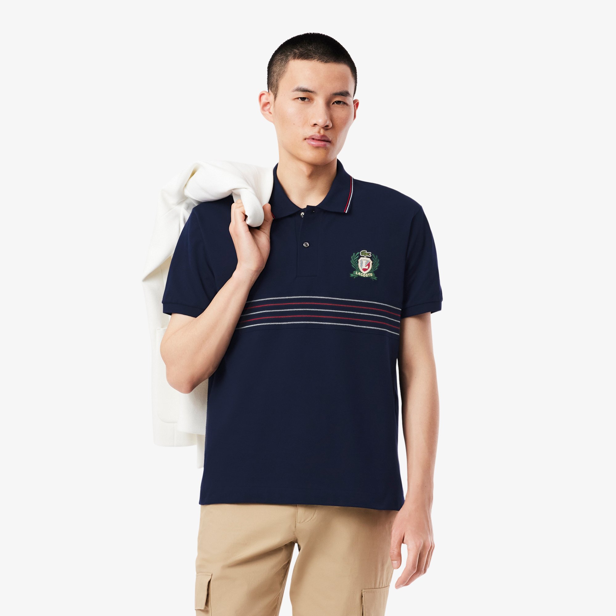 Áo Polo Lacoste Nam L.12.12 Dáng Cổ Điển Hình Khiên Thêu