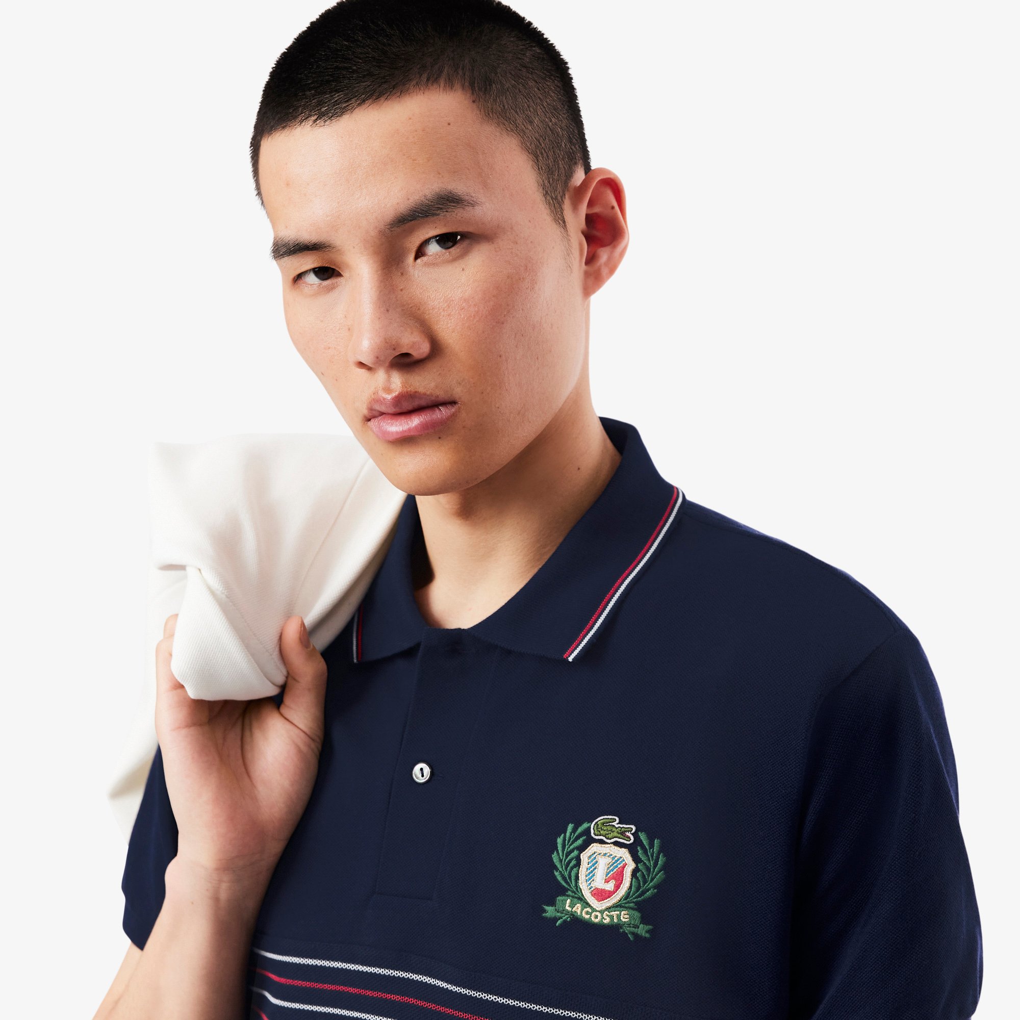 Áo Polo Lacoste Nam L.12.12 Dáng Cổ Điển Hình Khiên Thêu