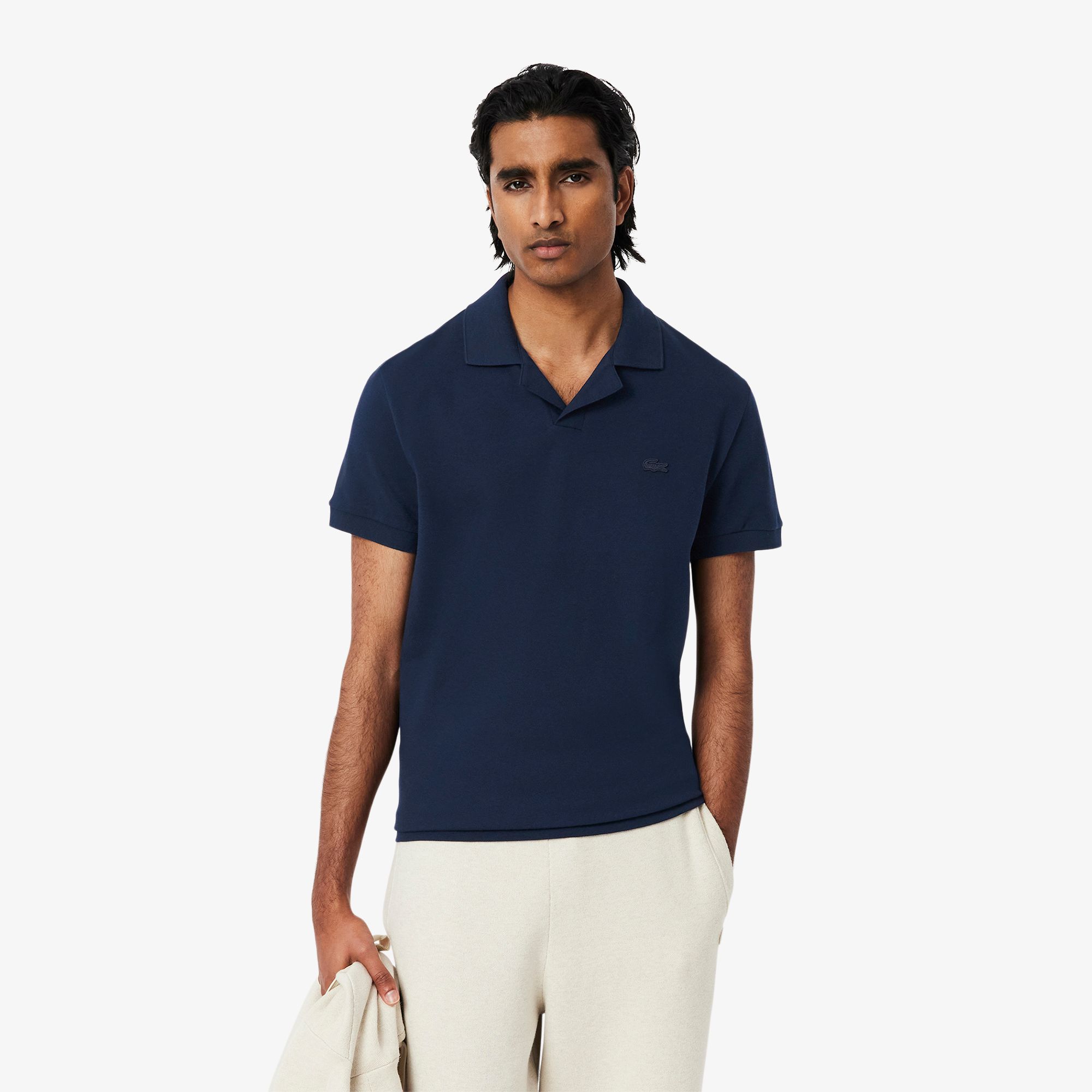 Áo Polo Lacoste Nam Paris Dáng Cổ Điển Cổ Mở