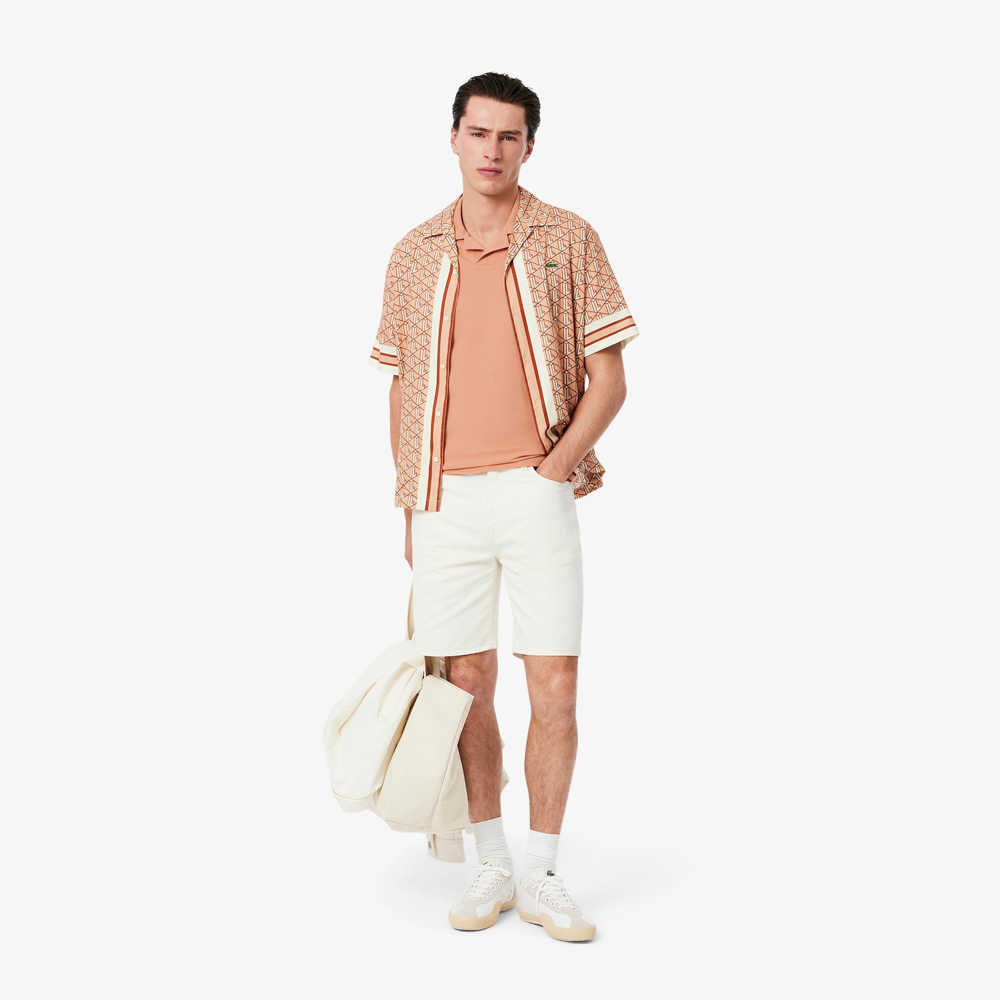 Áo Polo Lacoste Nam Paris Dáng Cổ Điển Cổ Mở