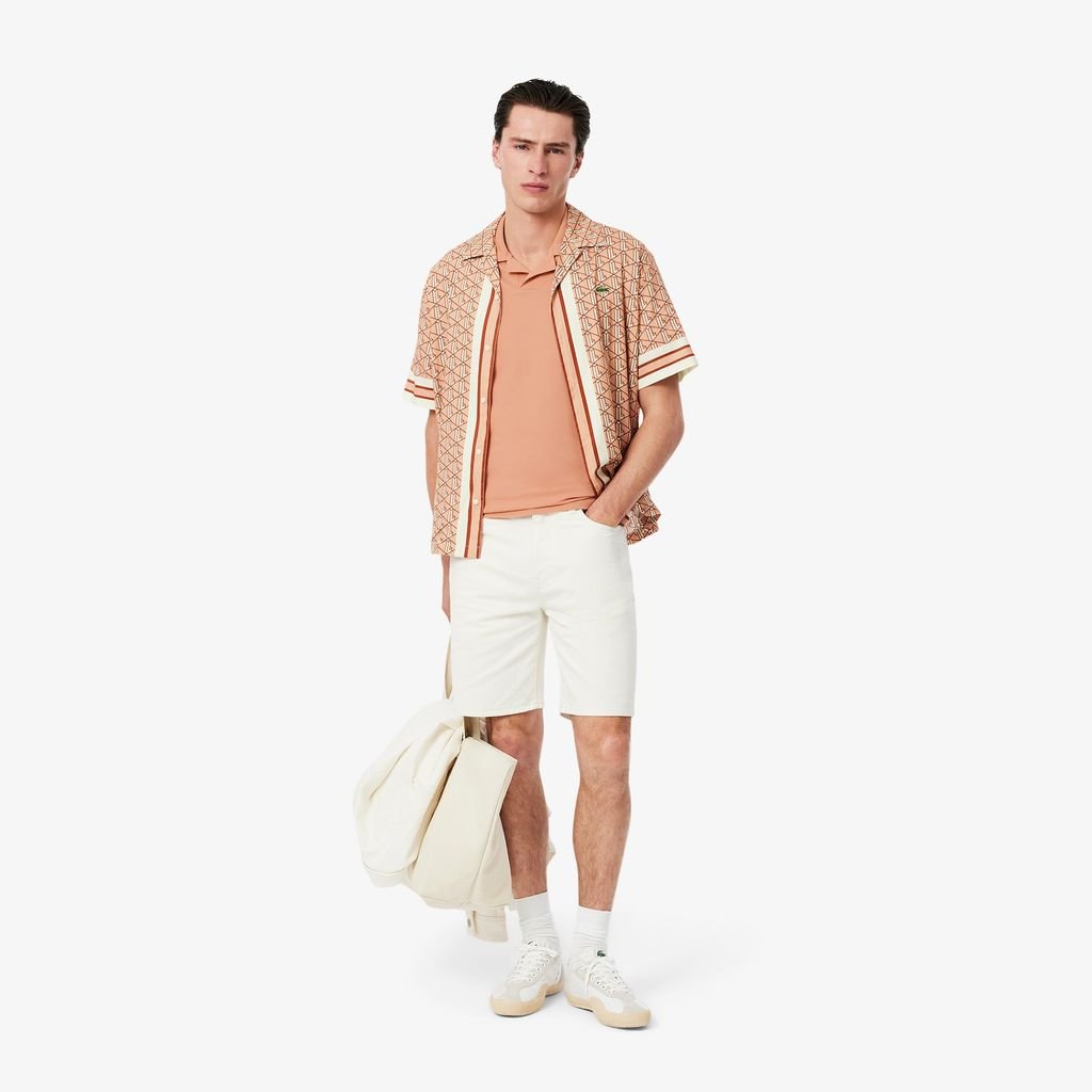 Áo Polo Lacoste Nam Paris Dáng Cổ Điển Cổ Mở