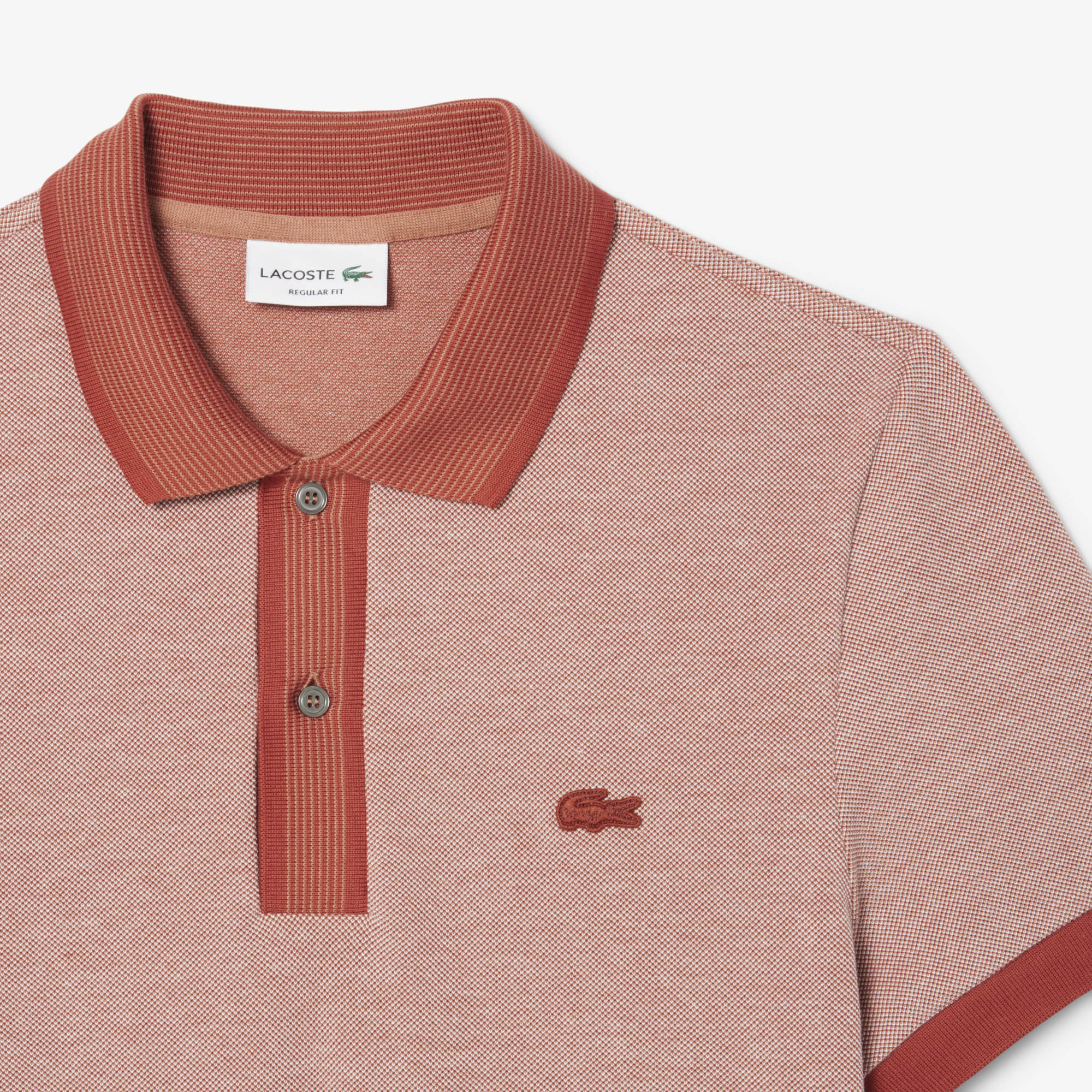 Áo Polo Lacoste Nam Dáng Suông Chất Liệu Piqué Họa Tiết Caviar Nổi