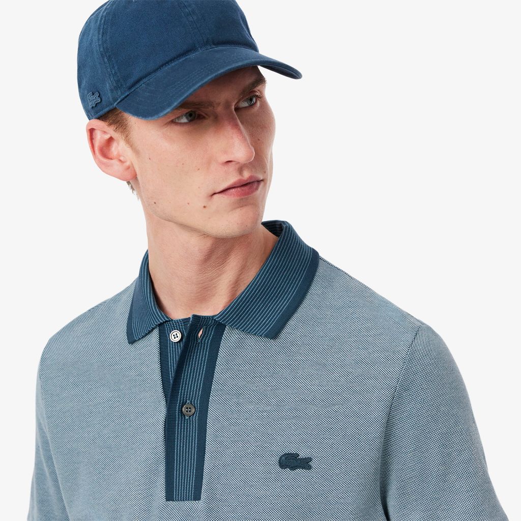 Áo Polo Lacoste Nam Dáng Suông Chất Liệu Piqué Họa Tiết Caviar Nổi