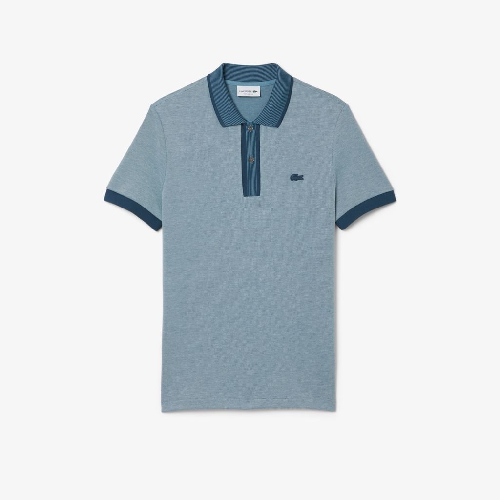 Áo Polo Lacoste Nam Dáng Suông Chất Liệu Piqué Họa Tiết Caviar Nổi