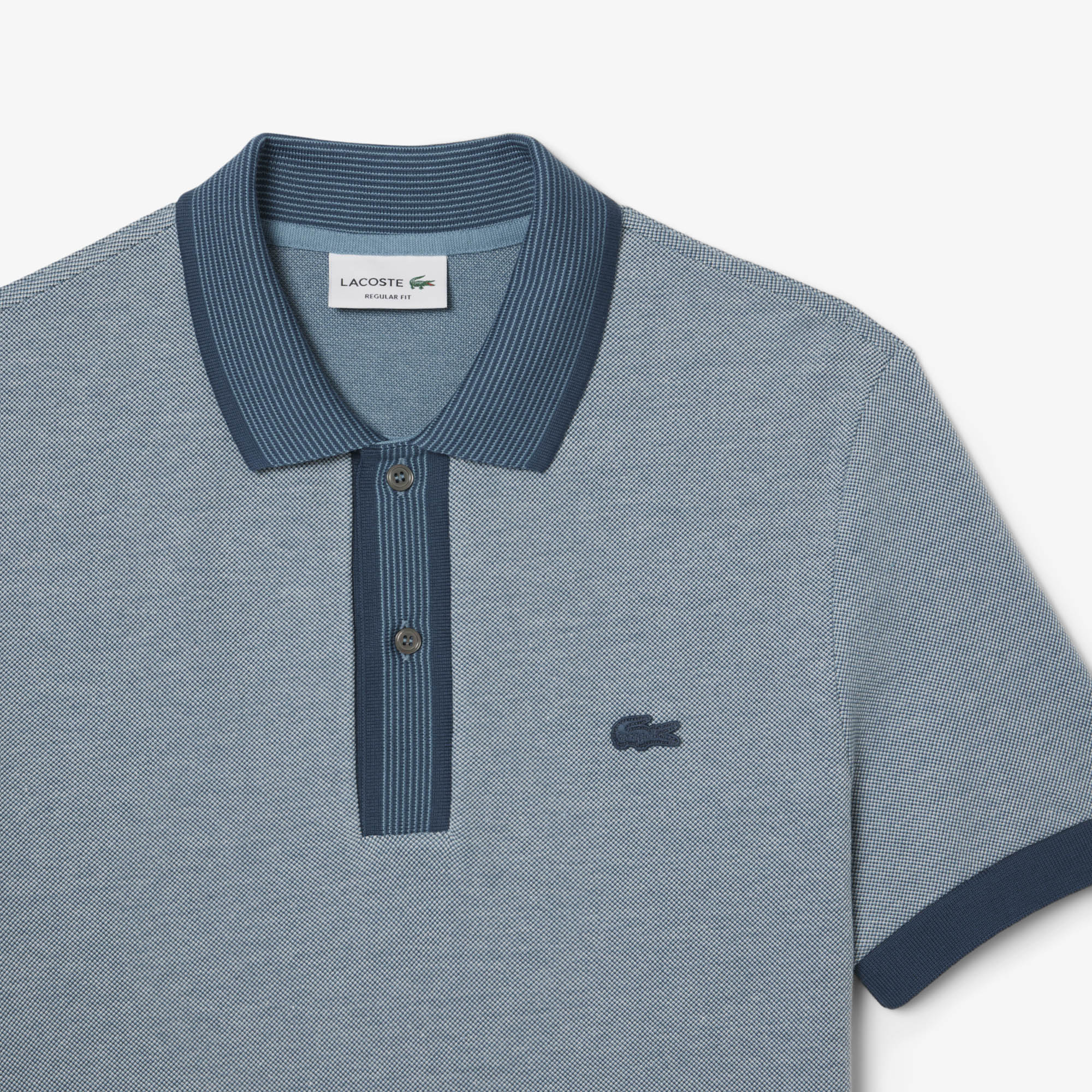 Áo Polo Lacoste Nam Dáng Suông Chất Liệu Piqué Họa Tiết Caviar Nổi