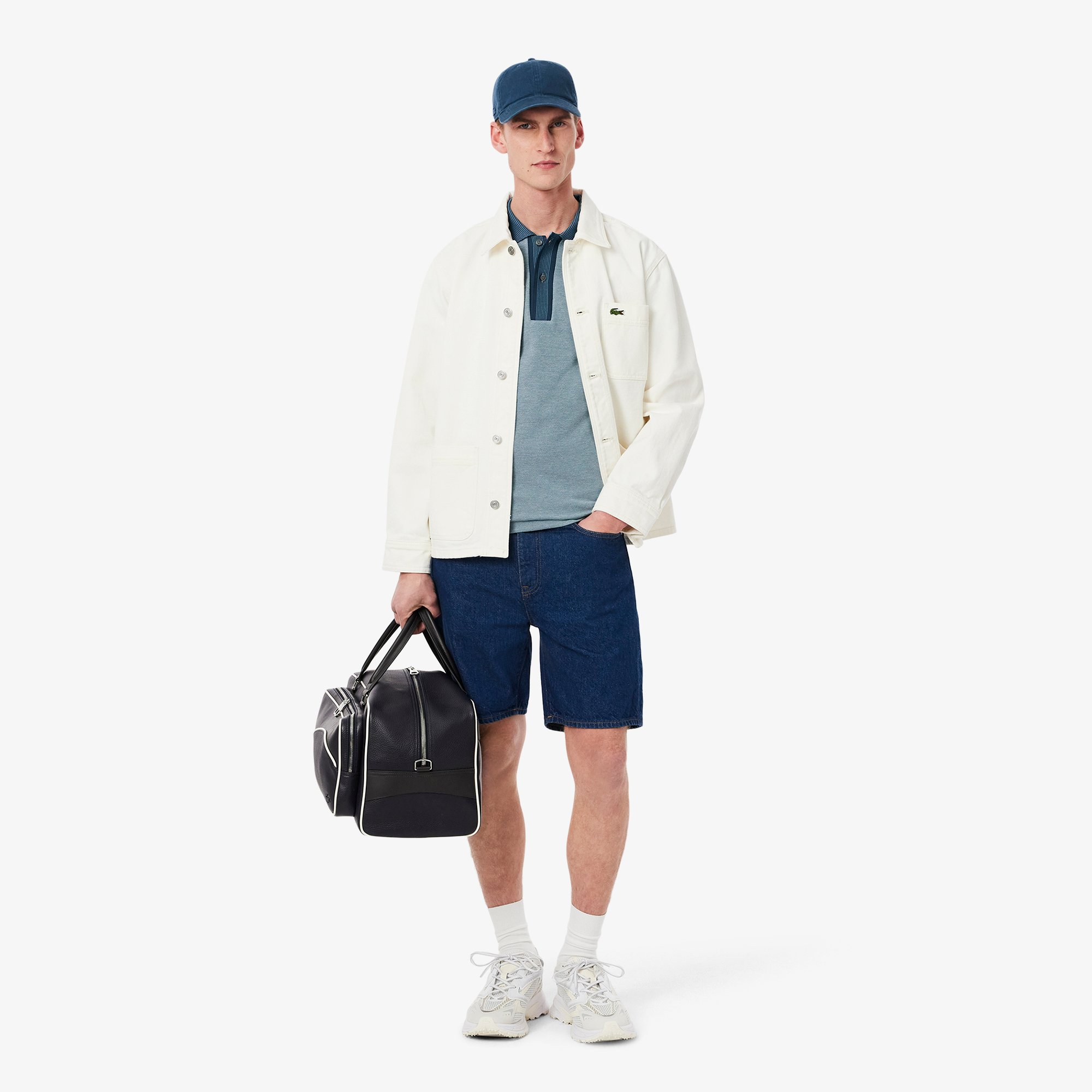 Áo Polo Lacoste Nam Dáng Suông Chất Liệu Piqué Họa Tiết Caviar Nổi