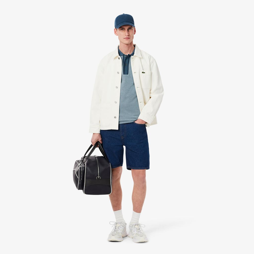 Áo Polo Lacoste Nam Dáng Suông Chất Liệu Piqué Họa Tiết Caviar Nổi