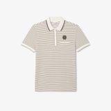 Áo Polo Lacoste Nam Sọc Ngang Chất Liệu Piqué Có Huy Hiệu