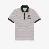 Áo Polo Lacoste Nam Sọc Ngang Chất Liệu Piqué Có Huy Hiệu