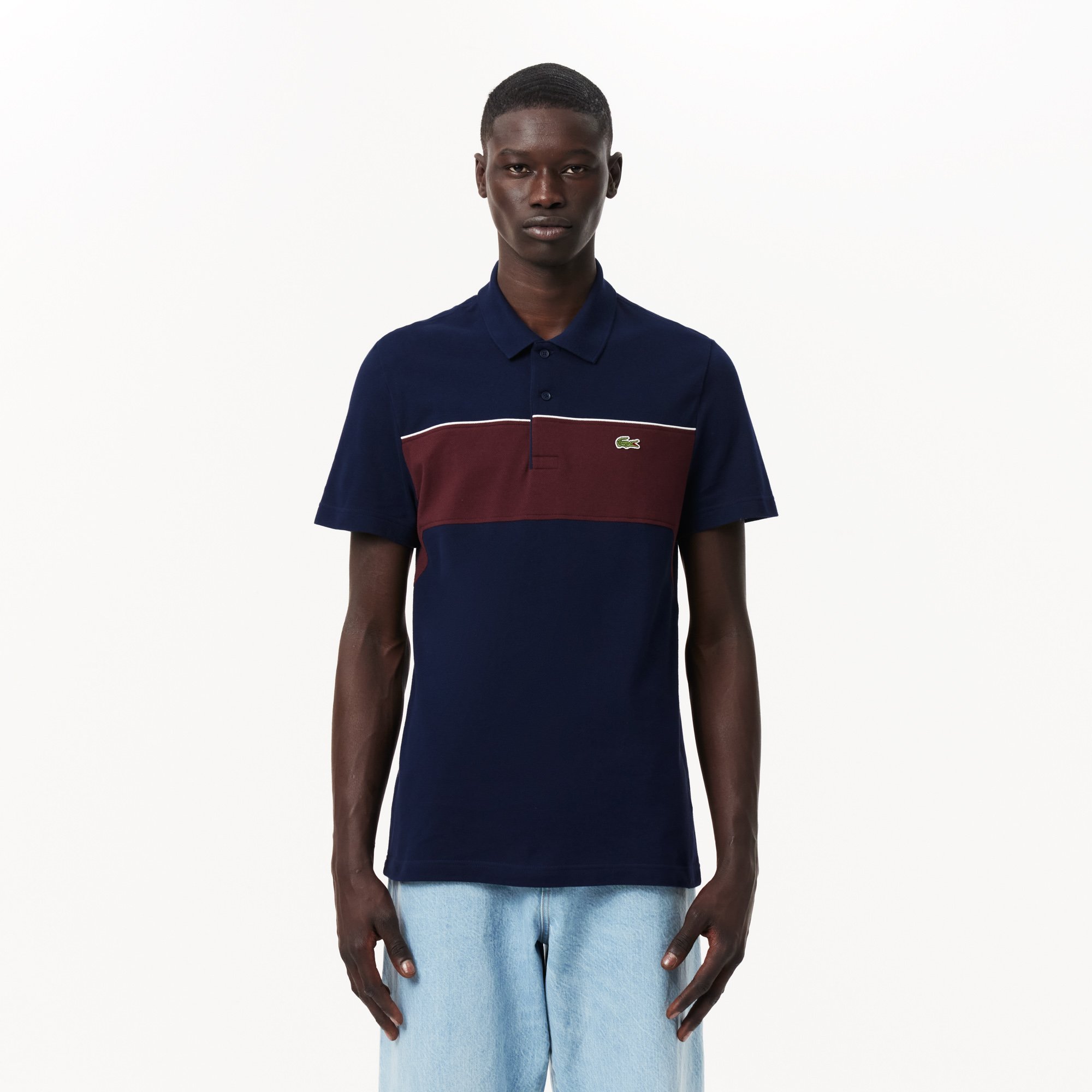 Áo Polo Lacoste Nam L.12.12 Dáng Suông Color-Block