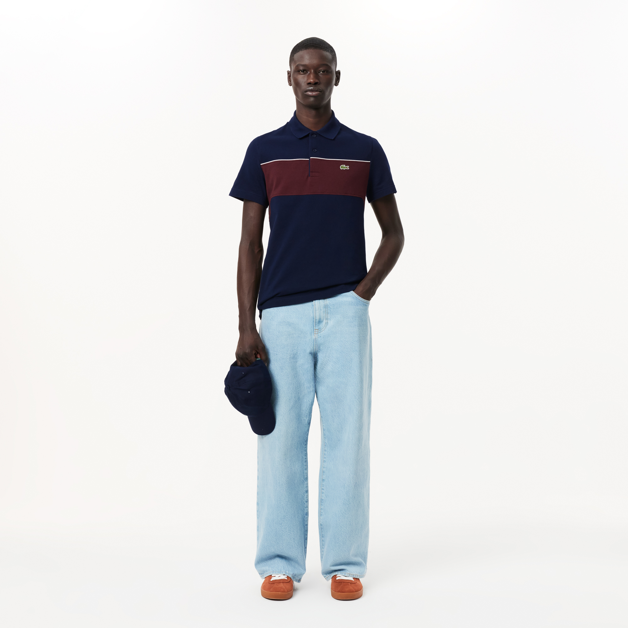 Áo Polo Lacoste Nam L.12.12 Dáng Suông Color-Block