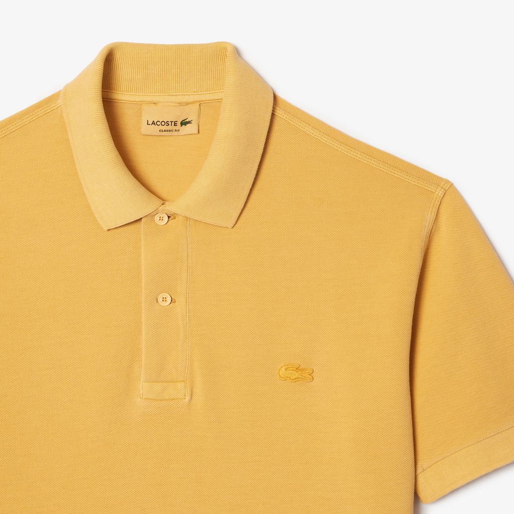 Áo Polo Lacoste Unisex L.12.12 Dáng Cổ Điển Chất Liệu Cotton Piqué Màu Nhuộm Tự Nhiên