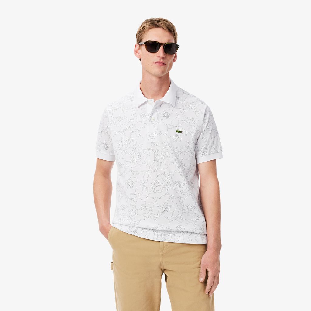 Áo Polo Lacoste Nam Dáng Cổ Điển L.12.12 Họa Tiết In Hoa