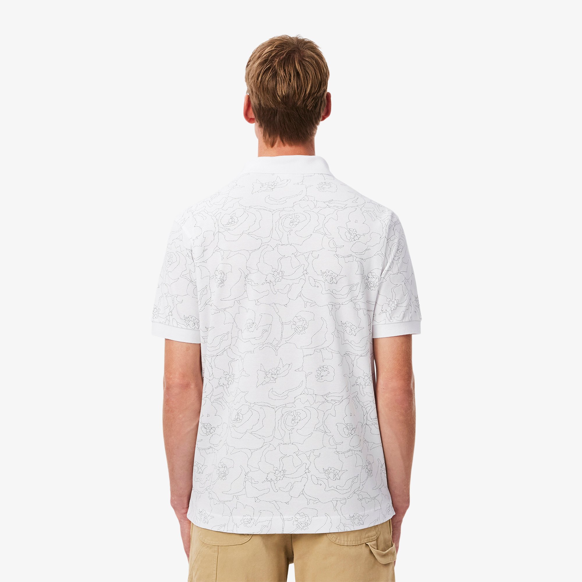 Áo Polo Lacoste Nam Dáng Cổ Điển L.12.12 Họa Tiết In Hoa