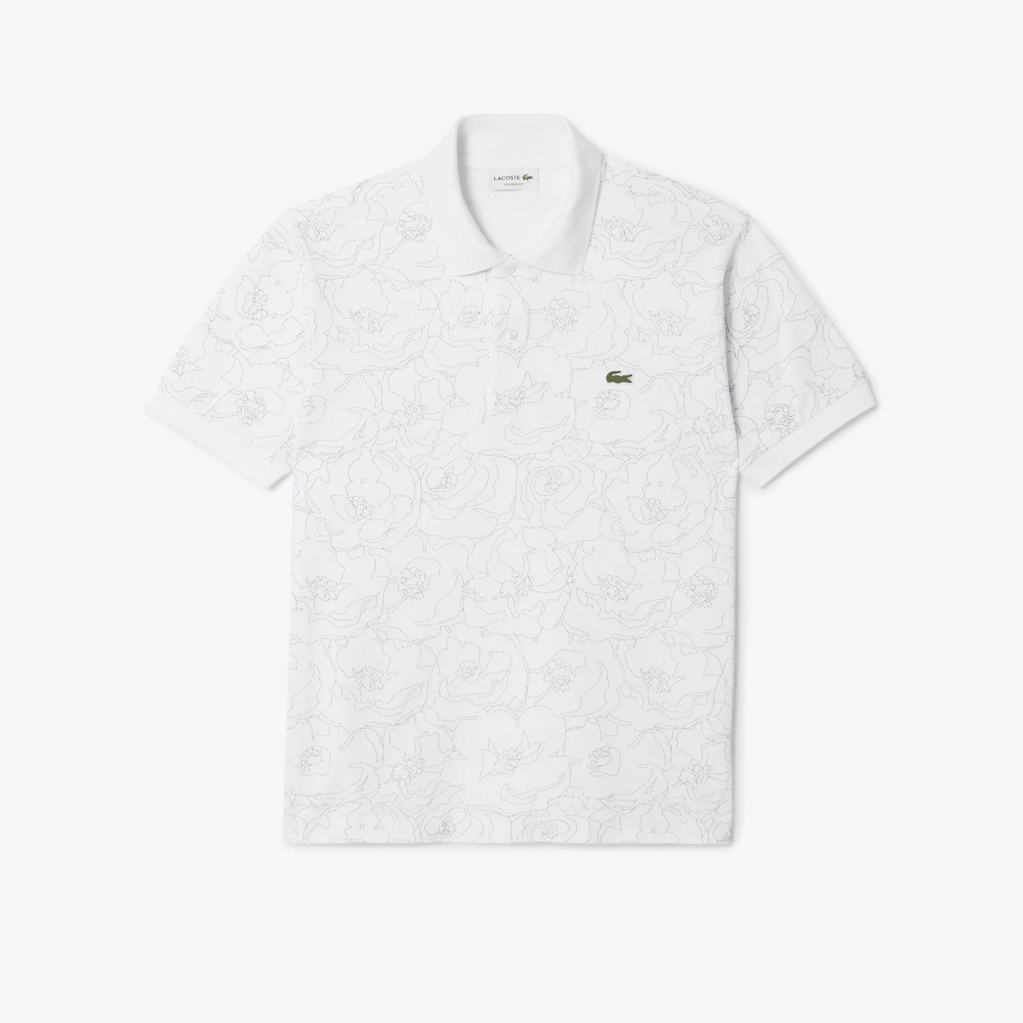 Áo Polo Lacoste Nam Dáng Cổ Điển L.12.12 Họa Tiết In Hoa