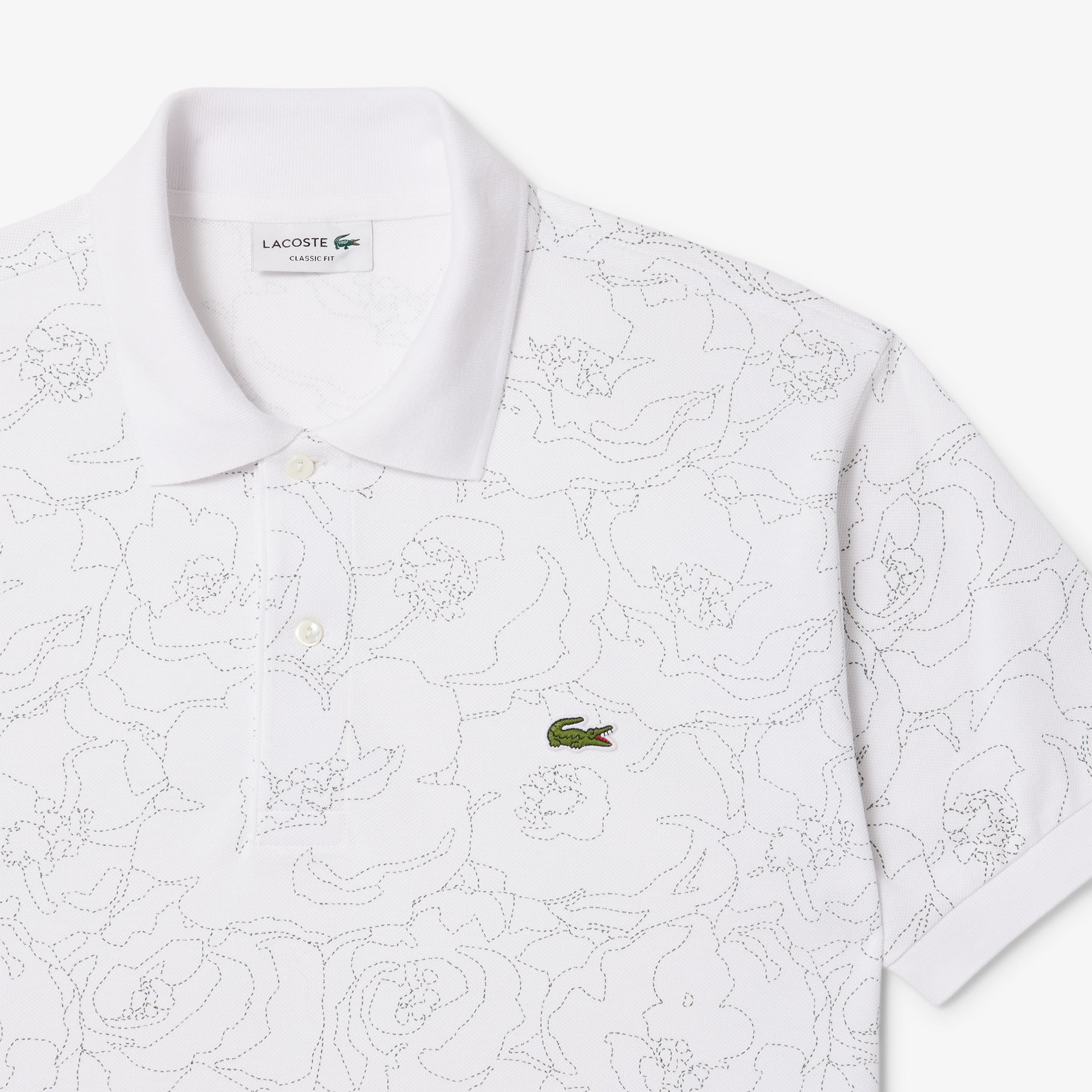 Áo Polo Lacoste Nam Dáng Cổ Điển L.12.12 Họa Tiết In Hoa