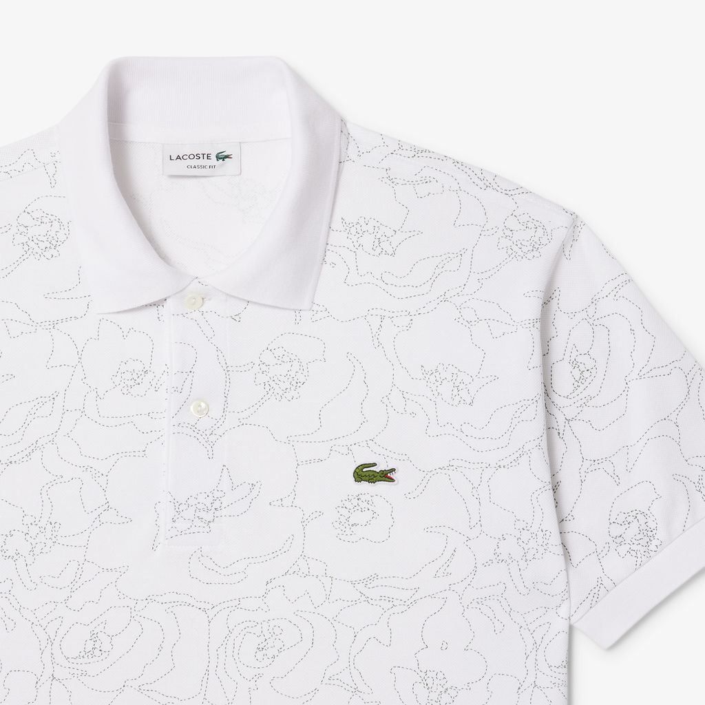 Áo Polo Lacoste Nam Dáng Cổ Điển L.12.12 Họa Tiết In Hoa
