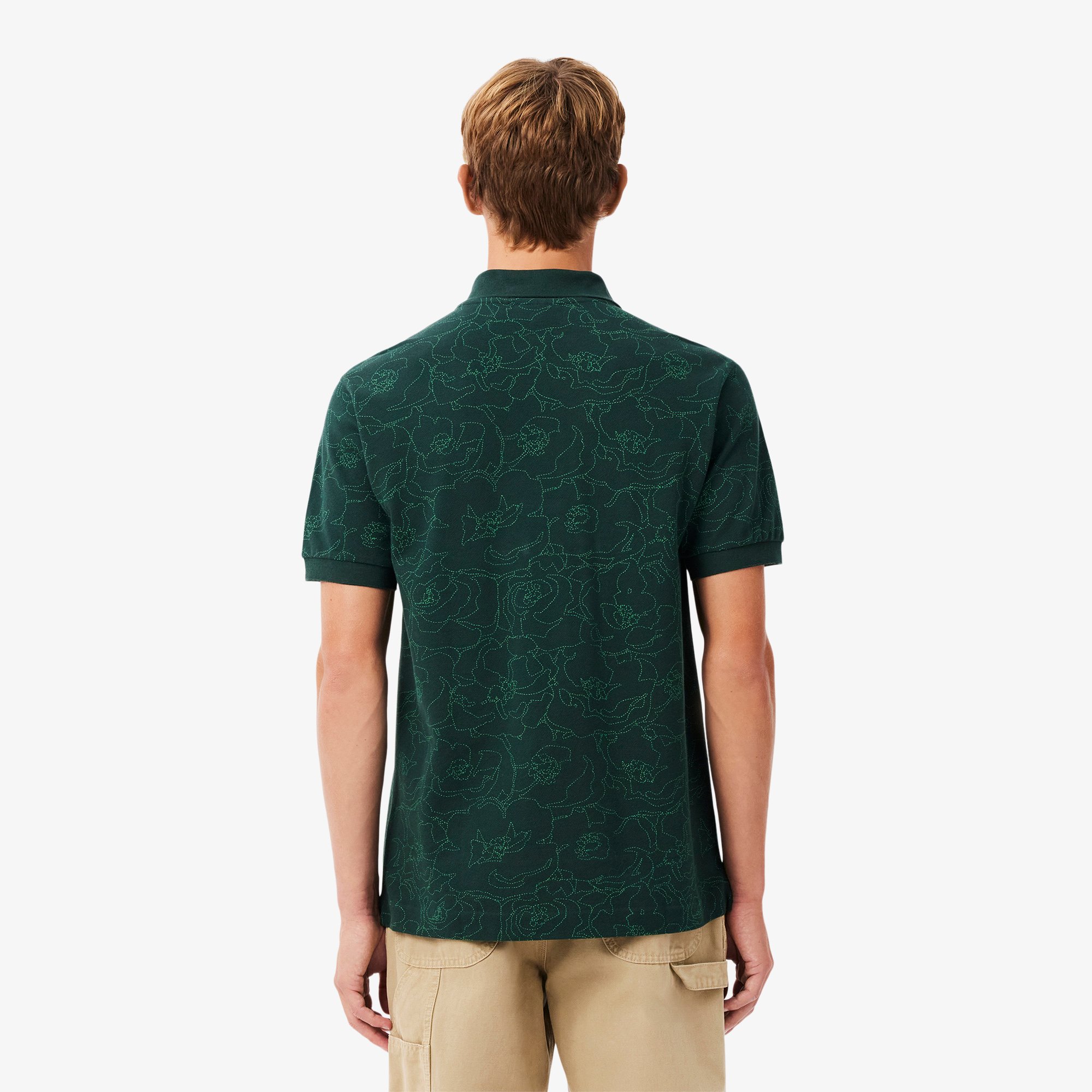 Áo Polo Lacoste Nam Dáng Cổ Điển L.12.12 Họa Tiết In Hoa