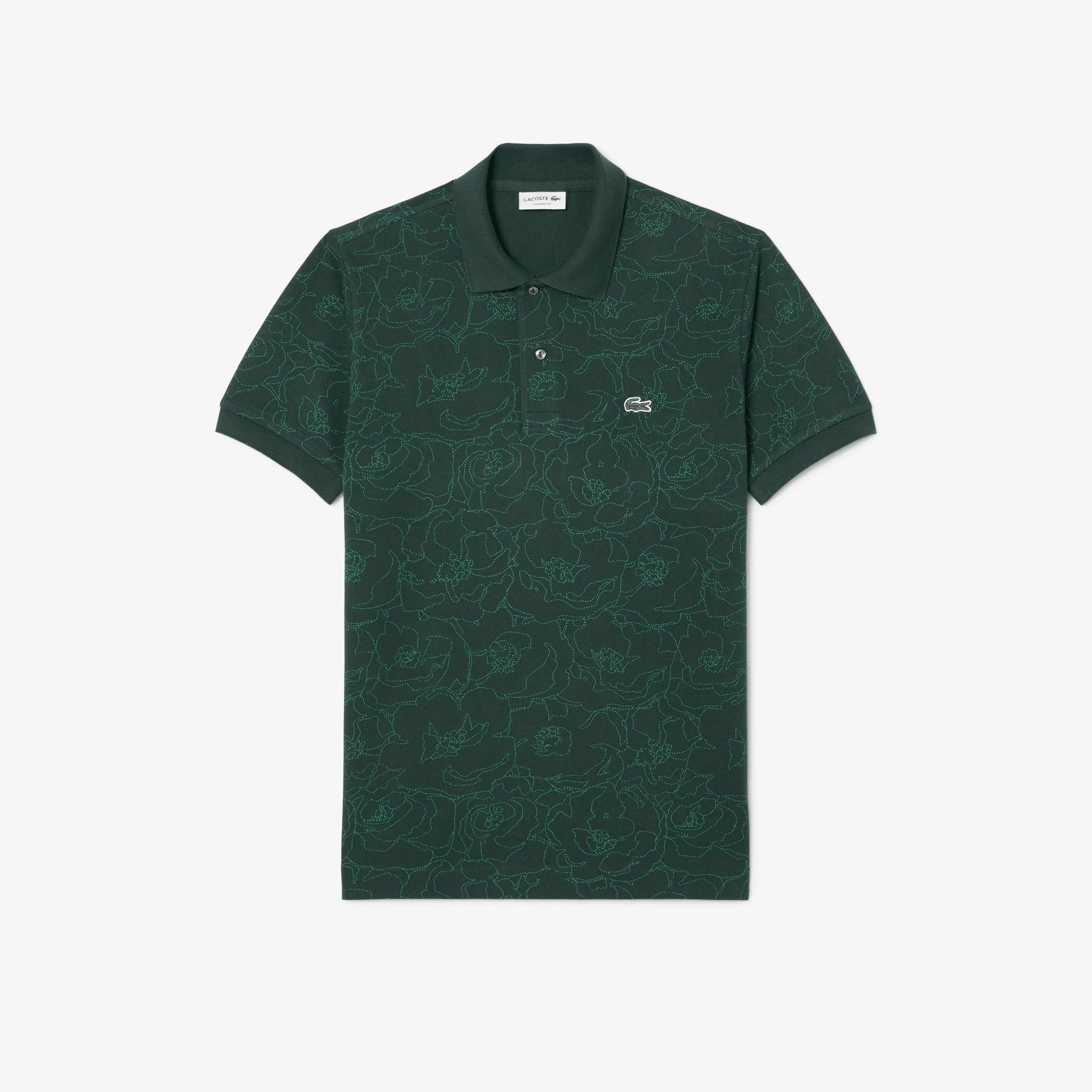Áo Polo Lacoste Nam Dáng Cổ Điển L.12.12 Họa Tiết In Hoa