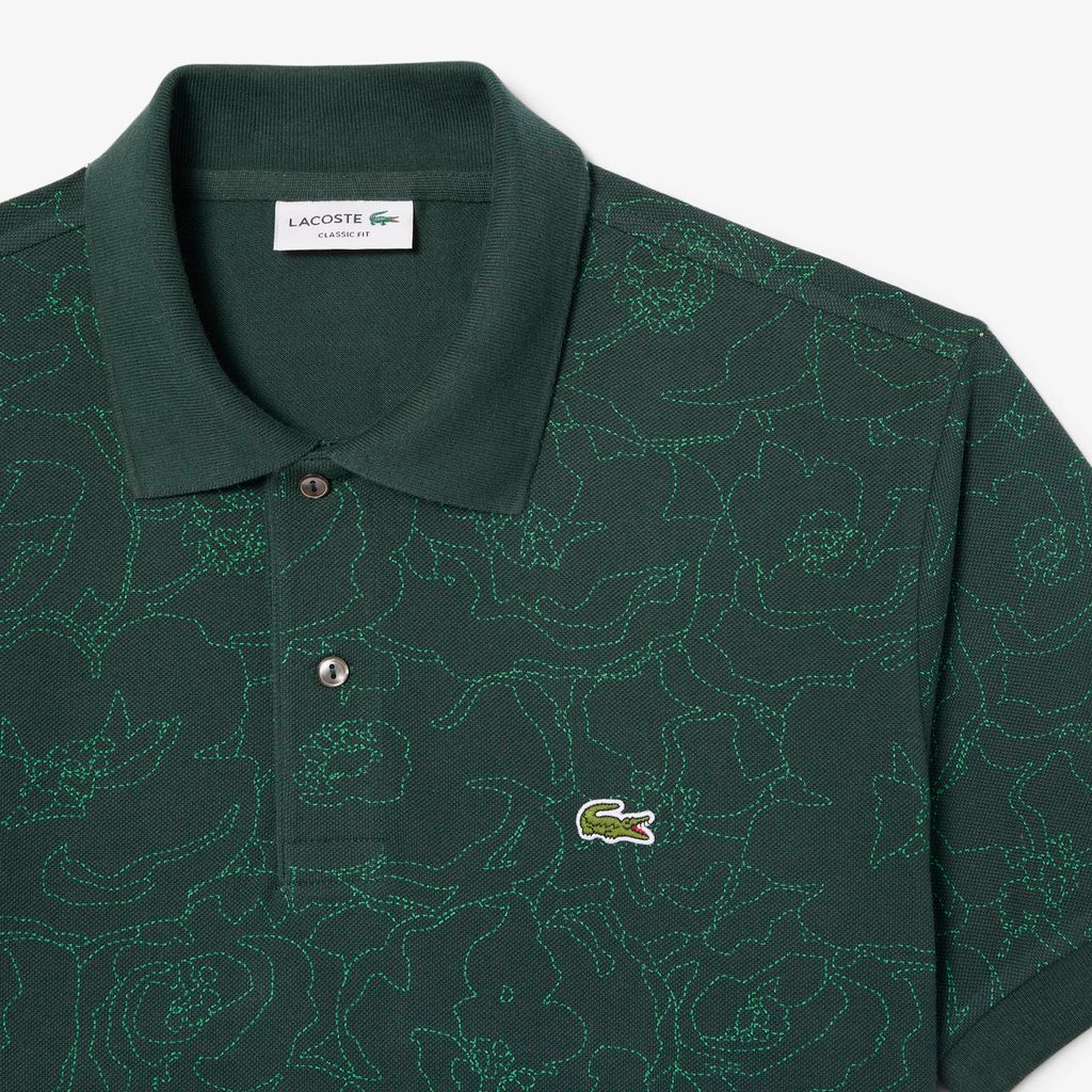 Áo Polo Lacoste Nam Dáng Cổ Điển L.12.12 Họa Tiết In Hoa