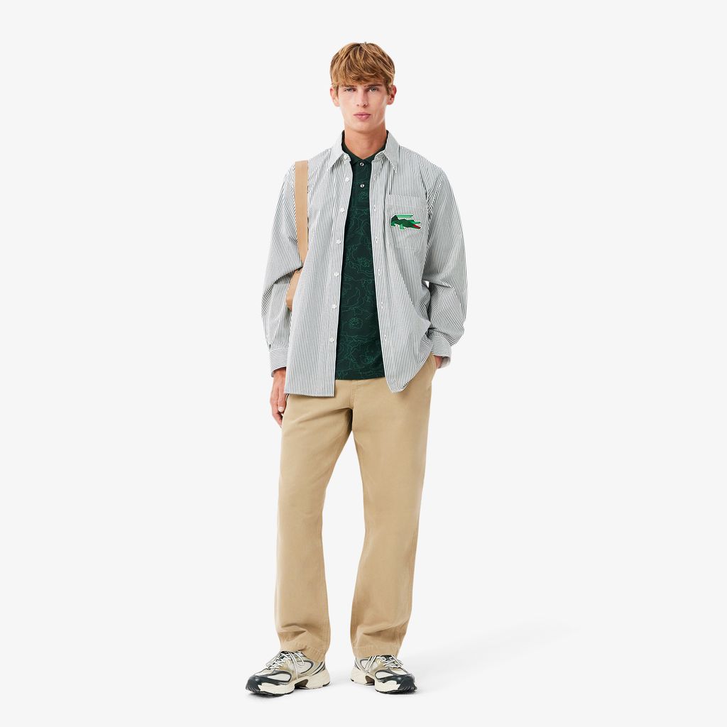 Áo Polo Lacoste Nam Dáng Cổ Điển L.12.12 Họa Tiết In Hoa