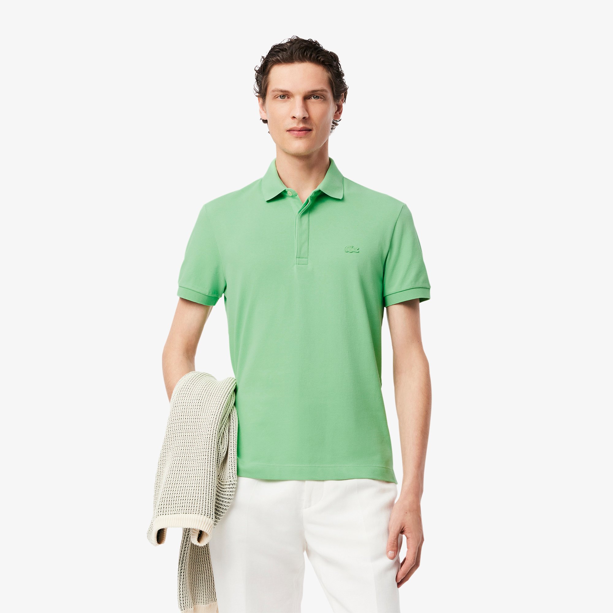 Áo Polo Lacoste Nam Paris Dáng Suông Piqué Co Dãn