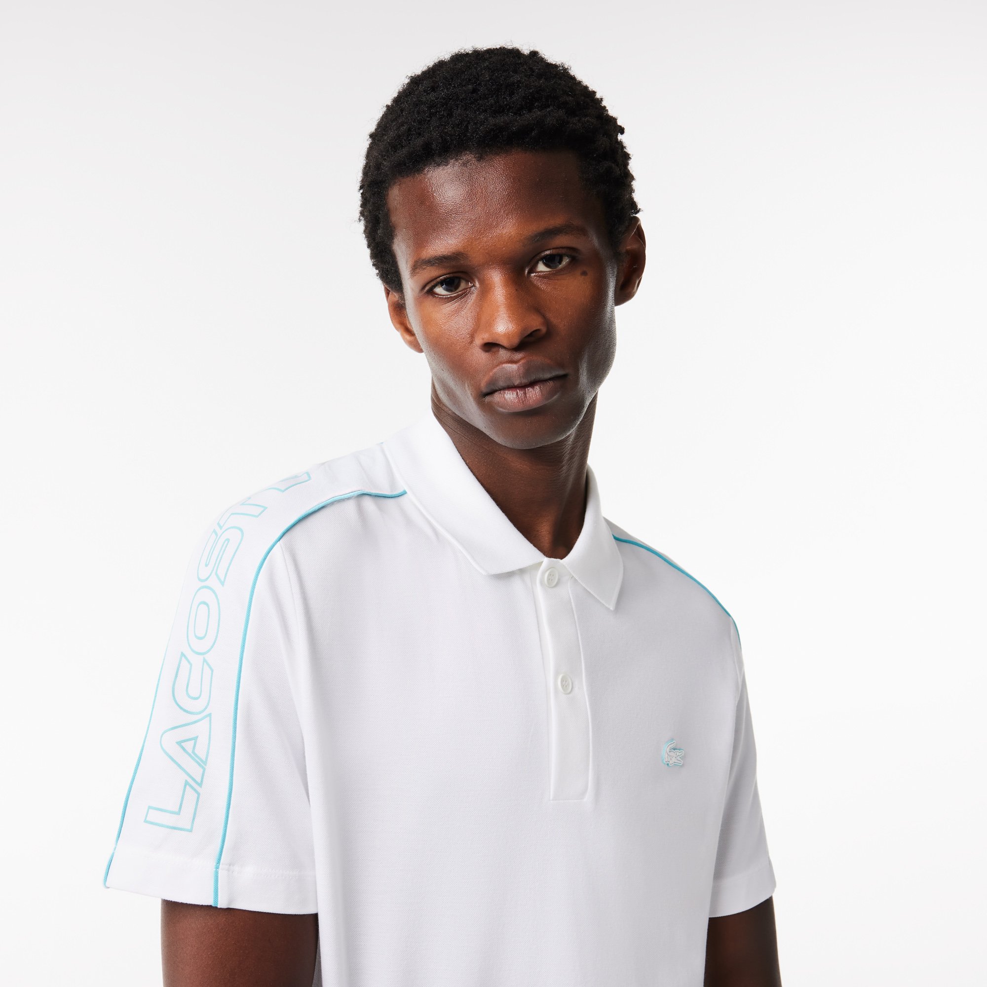 Áo Polo Lacoste Nam Họa Tiết In Với Các Điểm Nhấn Phối Màu