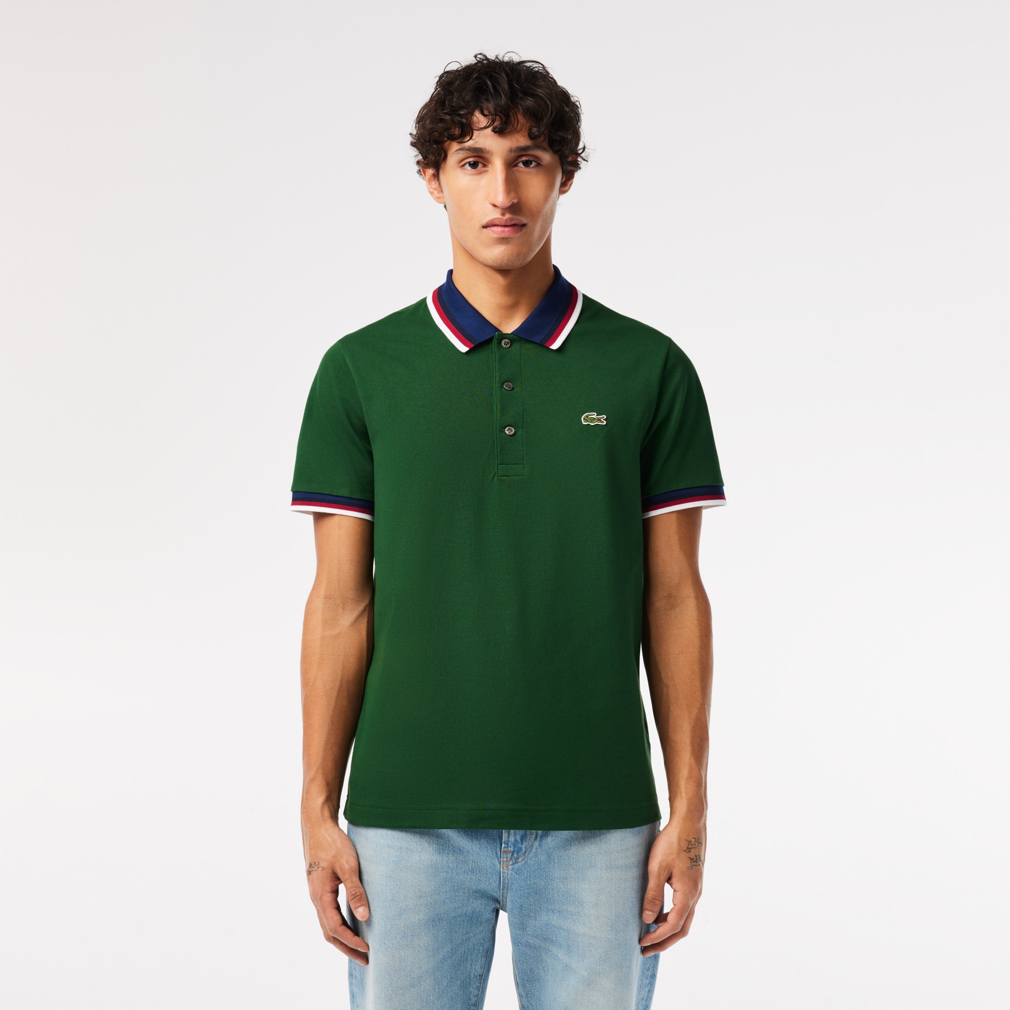 Áo Polo Lacoste Nam Piqué Dáng Suông Co Giãn