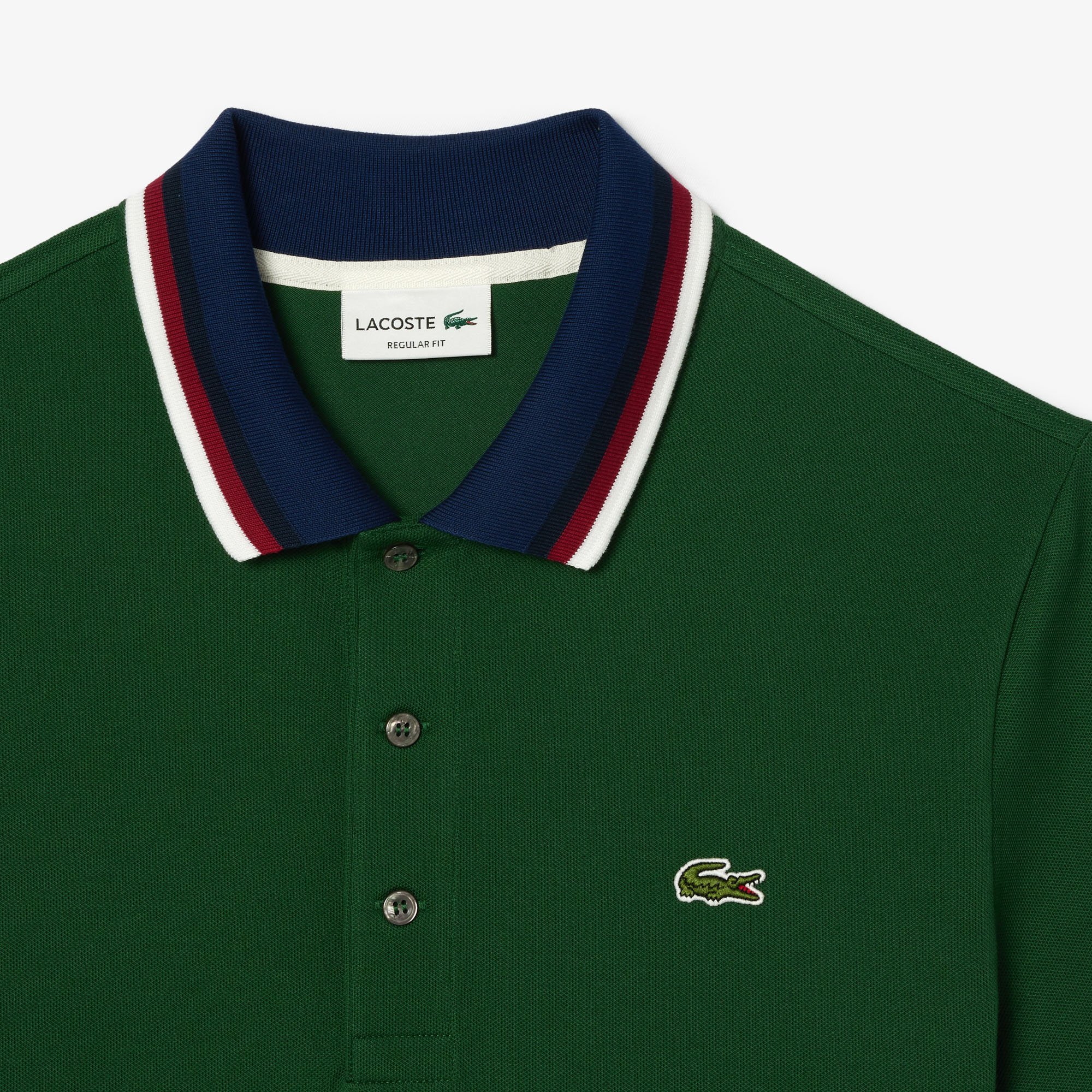 Áo Polo Lacoste Nam Co Giãn Cổ Áo Và Cổ Tay Áo Phối Màu