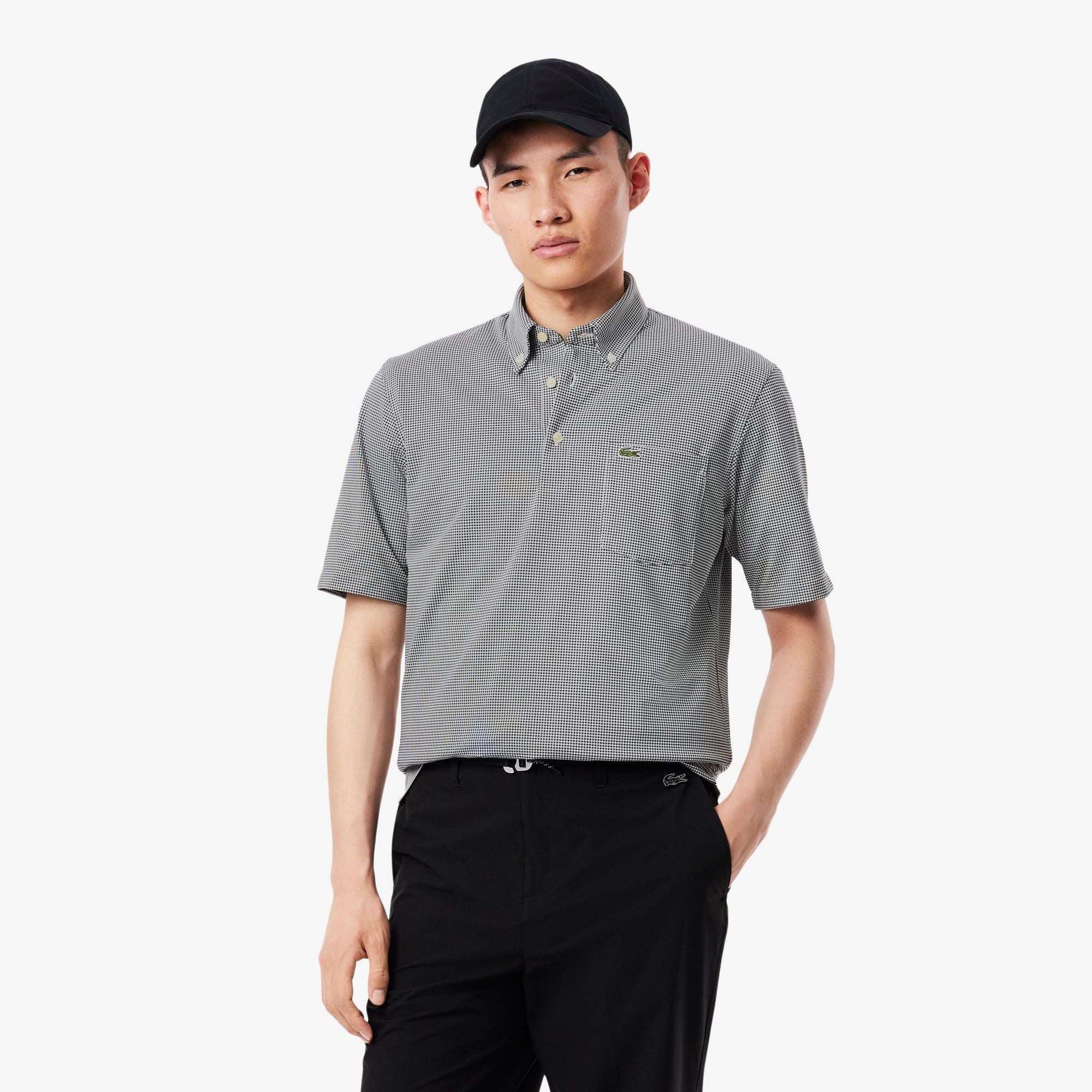 Áo Polo Lacoste Nam Dáng Suông Piqué Họa Tiết Caro