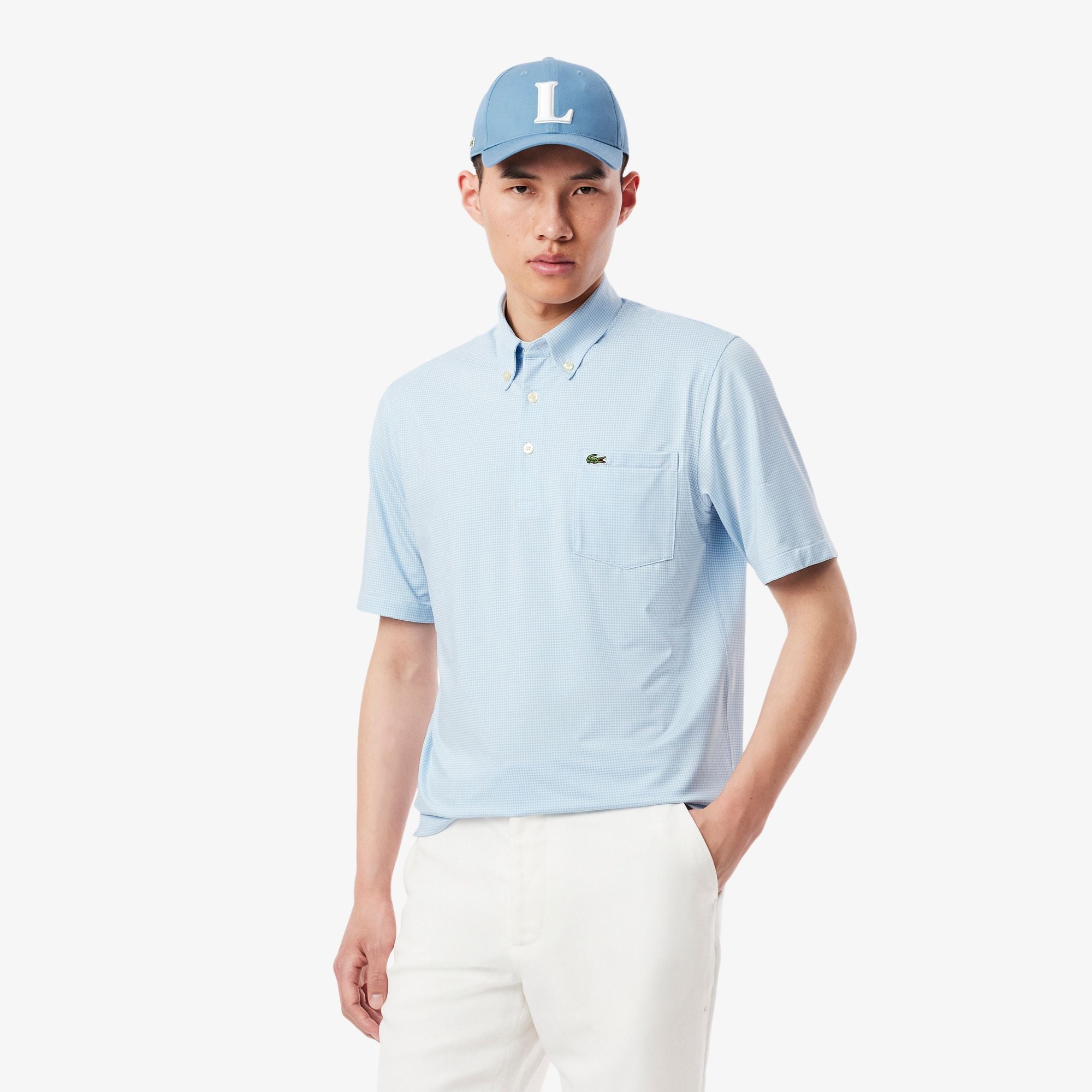 Áo Polo Lacoste Nam Dáng Suông Piqué Họa Tiết Caro