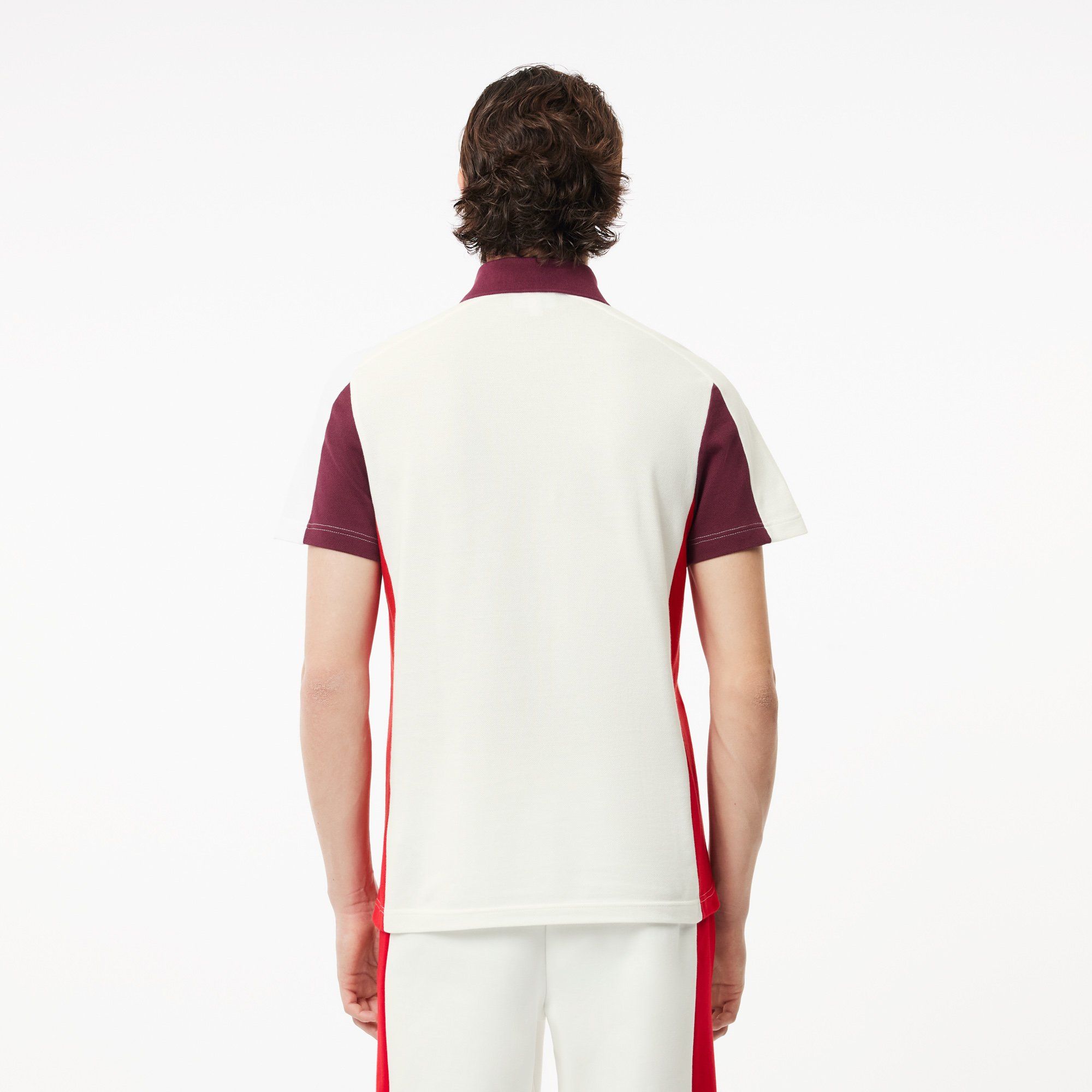 Áo Polo Lacoste Nam Dáng Suông Họa Tiết Colour Block