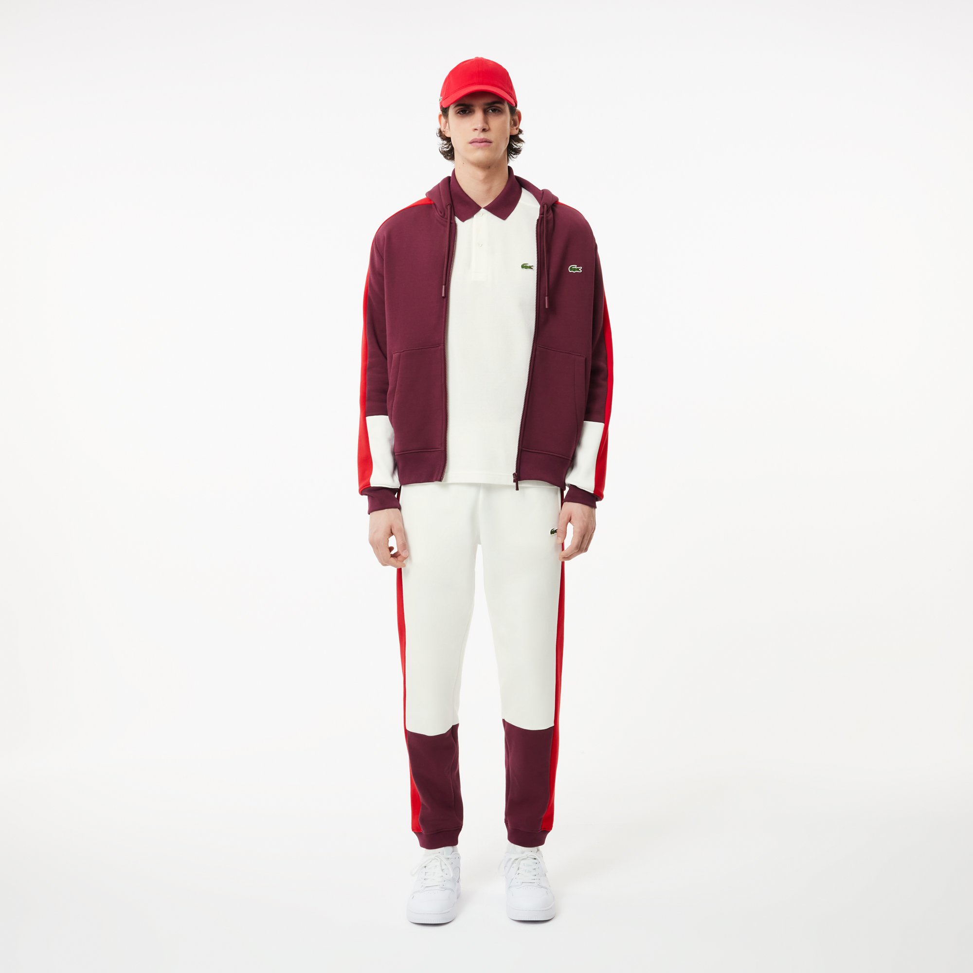 Áo Polo Lacoste Nam Dáng Suông Họa Tiết Colour Block