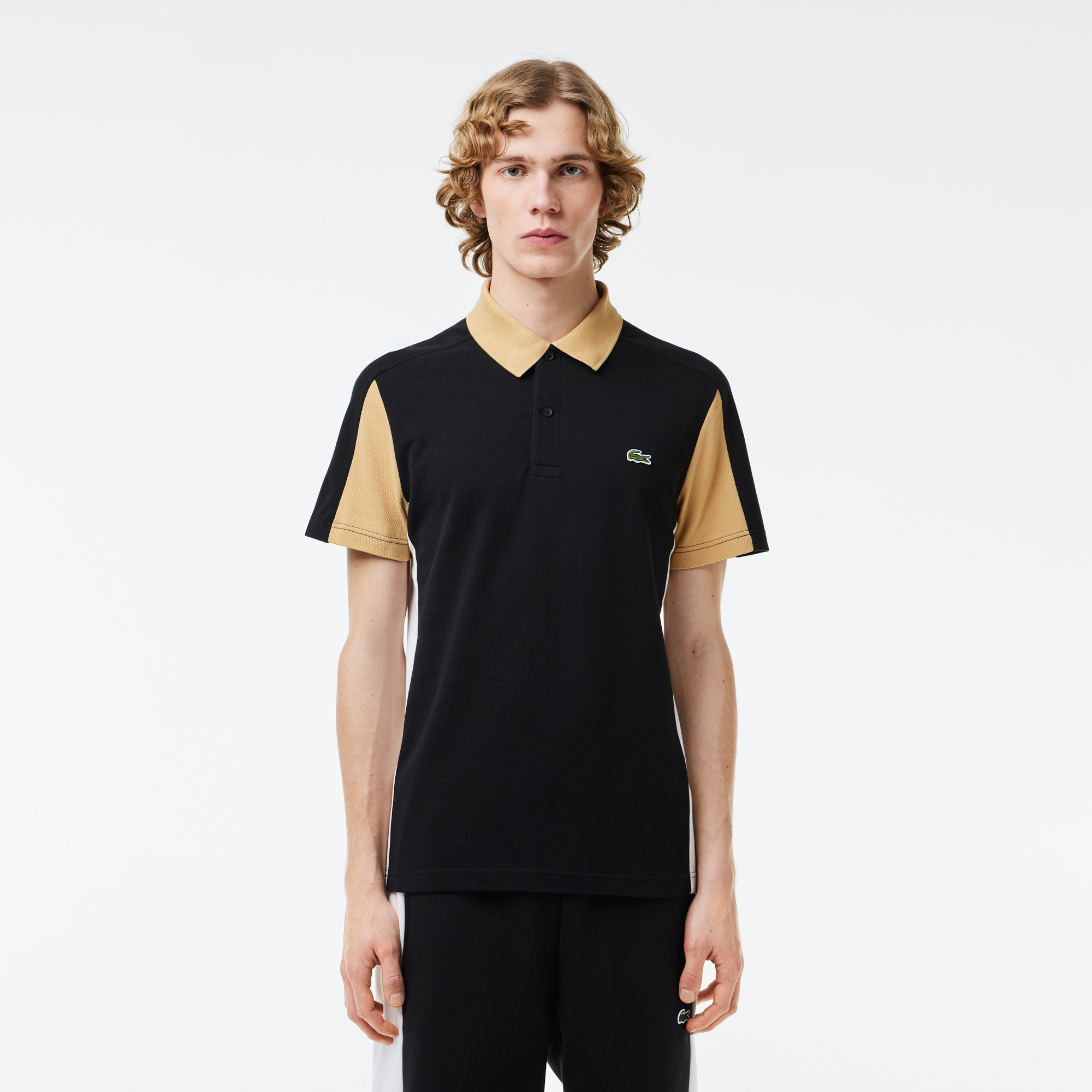 Áo Polo Lacoste Nam Dáng Suông Họa Tiết Colour Block