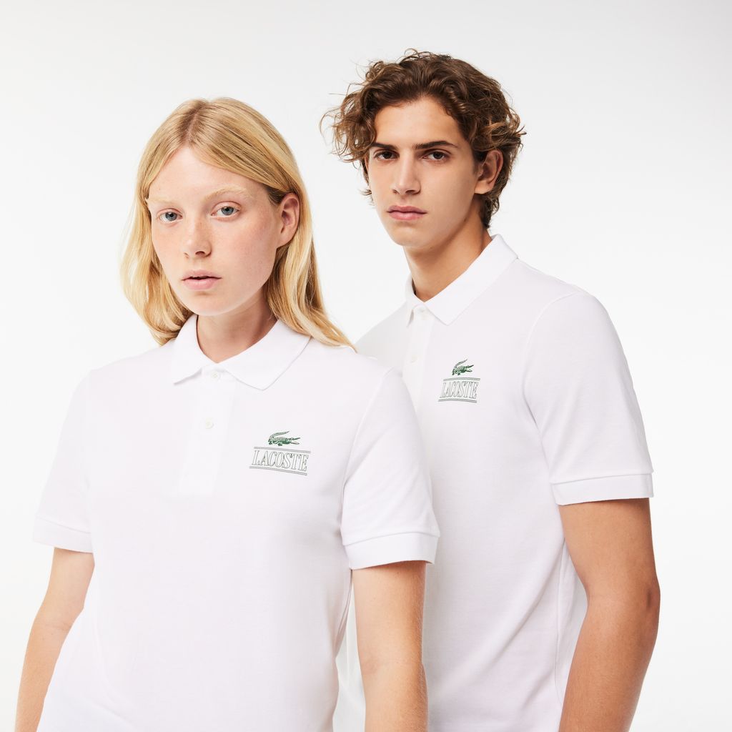 Áo Polo Lacoste Signature Nam Dáng Suông Họa Tiết In